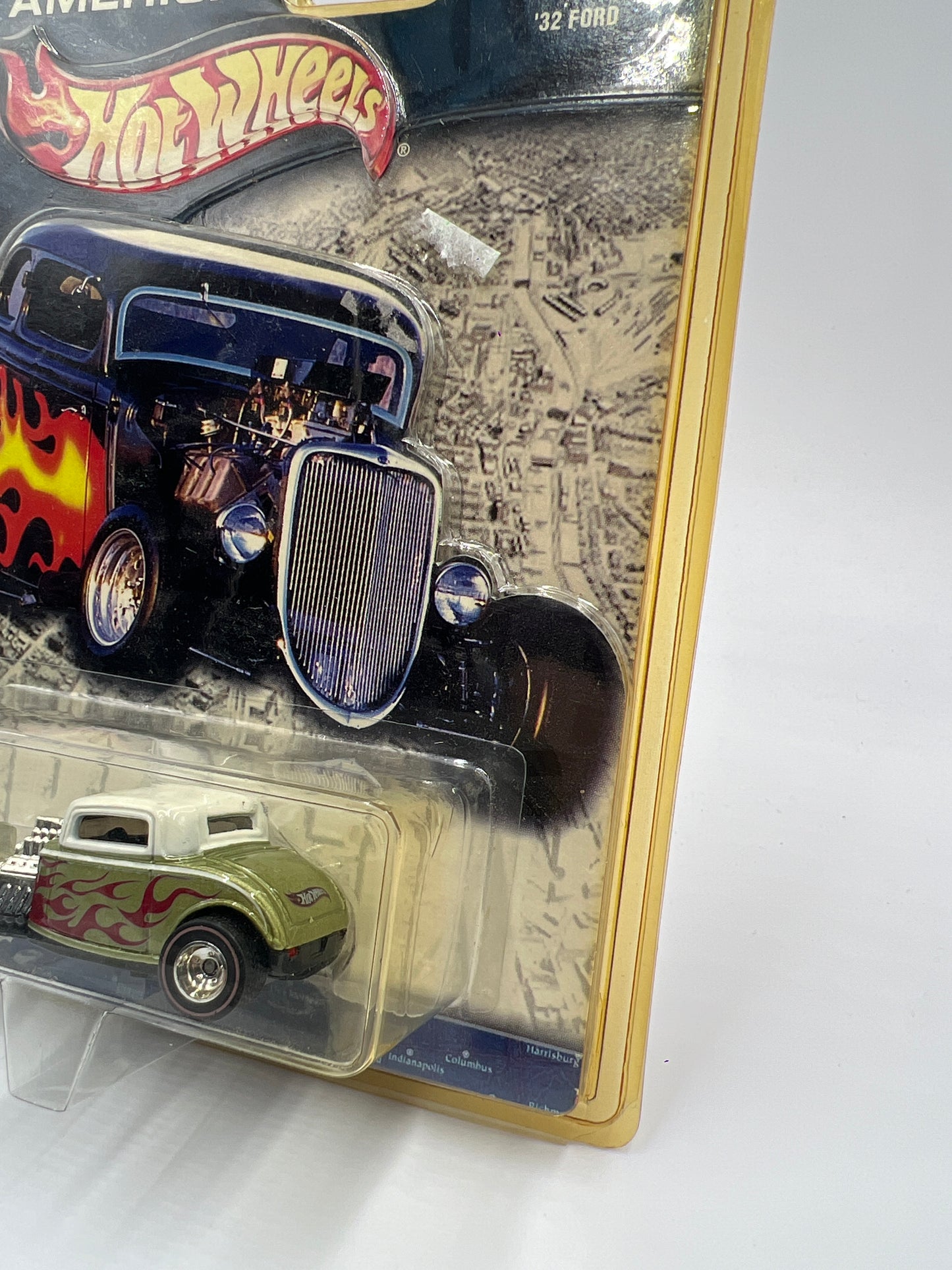 Hot Wheels Cruisin America Hot Rods 32 Ford Green/White Package Yellowed SR