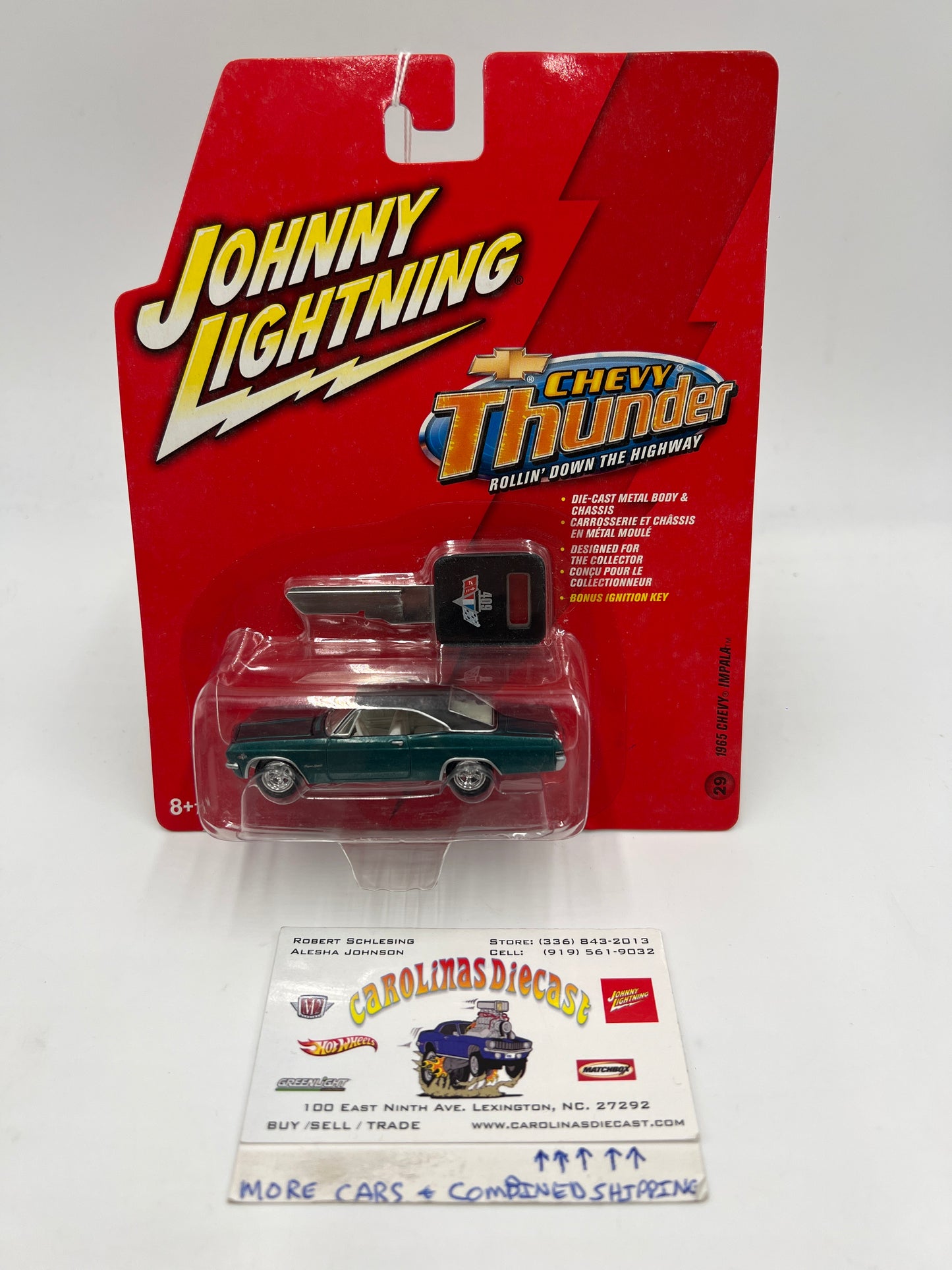 Johnny Lightning White Lightning Chase Chevy Thunder #29 1965 Chevy Impala Blue