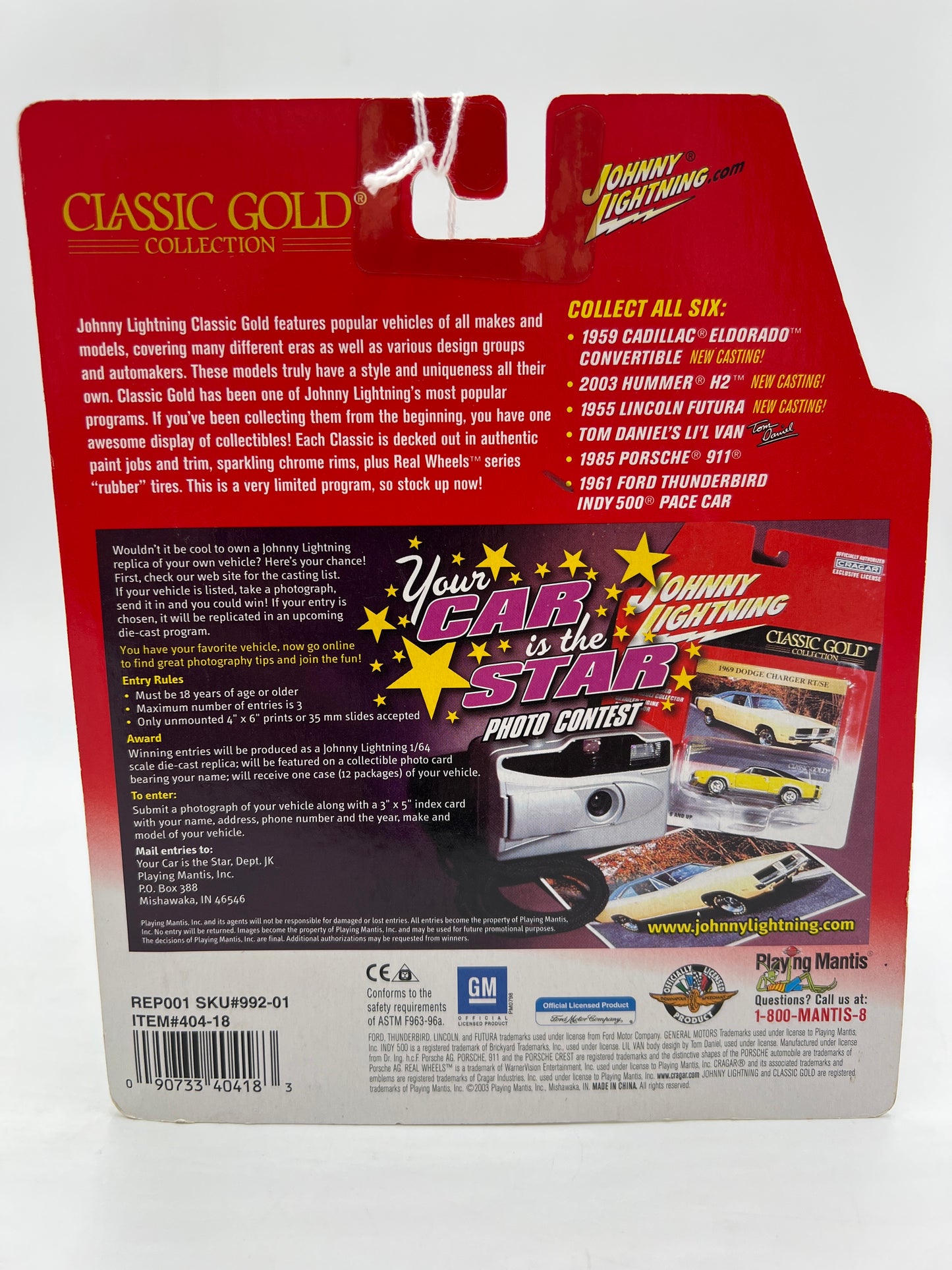 Johnny Lightning Classic Gold Collection 1961 Ford Thunderbird Indy 500 Pace Car Gold 222F