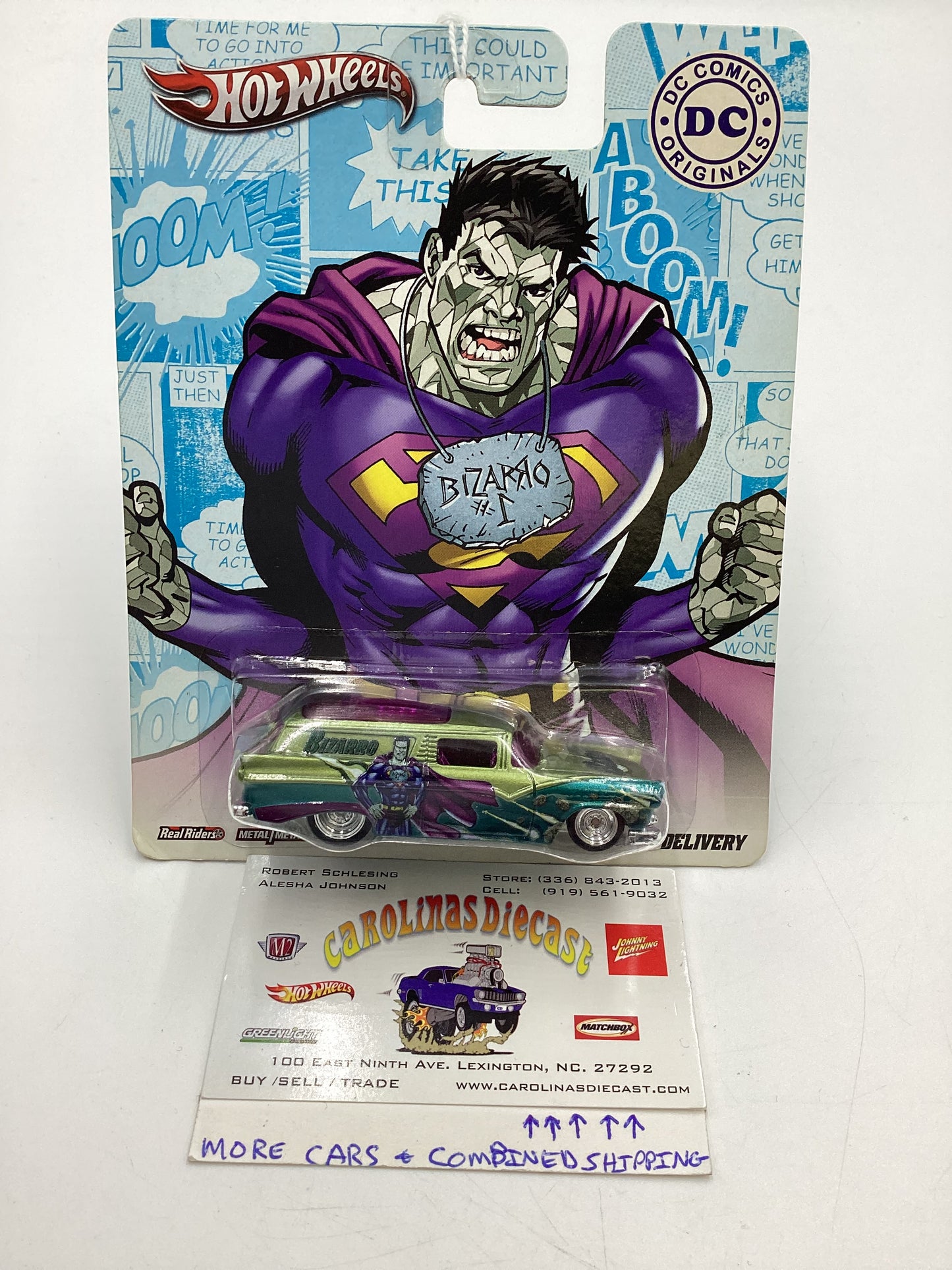 Hot Wheels Pop Culture DC Comics Bizarro 8 Crate Delivery Green/Blue 268B