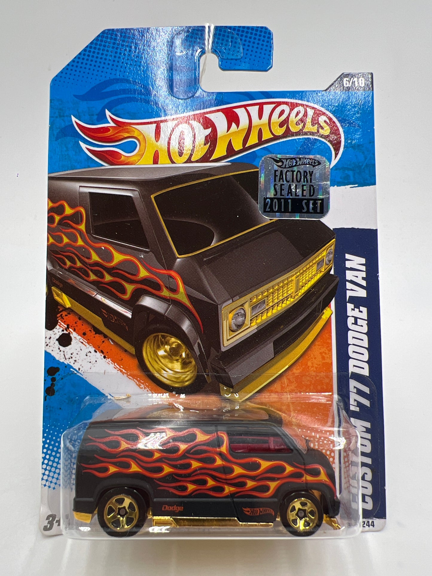 2011 Hot Wheels Heat Fleet #96 Custom 77 Dodge Van Black Factory Sealed