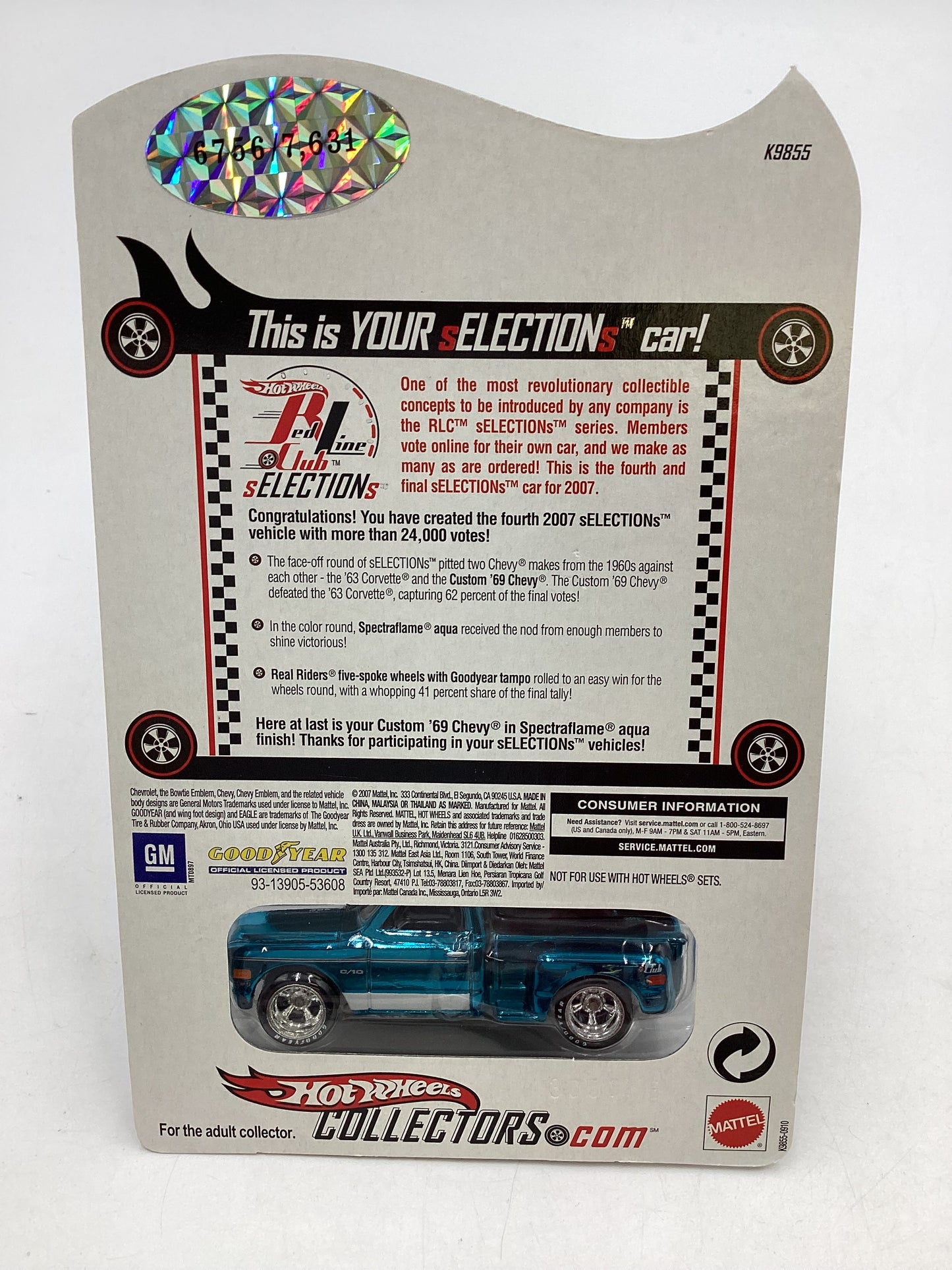 2007 Hot Wheels RLC Selections Series 4/4 #6756/7631 Custom 69 Chevy with protector