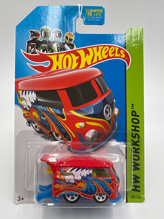 2014 Hot Wheels Workshop #201 Volkswagen Kool Kombi Red 97D