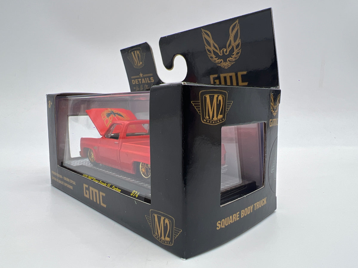 M2 Machines S74 1/3600 1976 GMC Sierra Grande 15 Custom Light Red