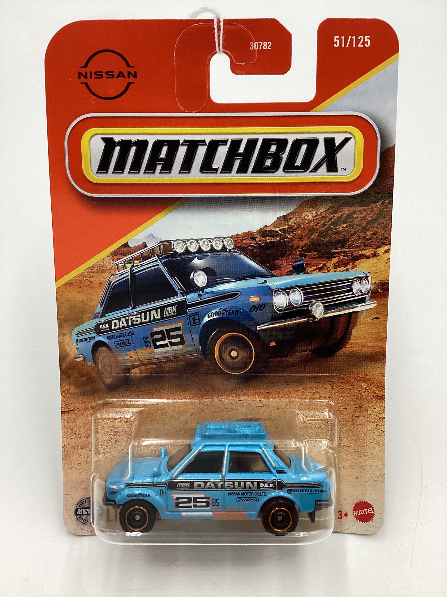 2025 Matchbox #51 70 Datsun 510 Rally Light Blue 213E