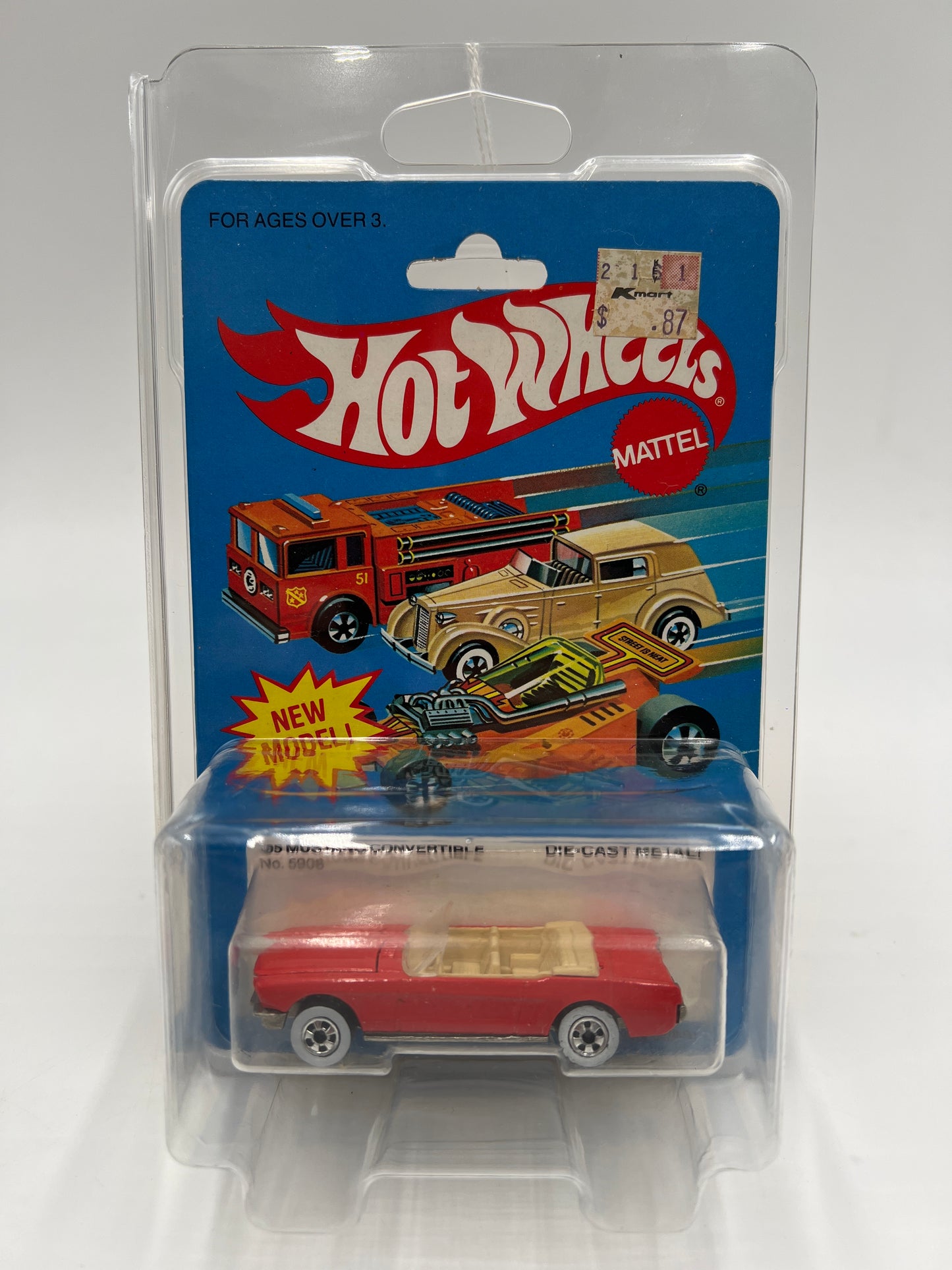 Hot Wheels Original 1983 #5908 65 Mustang Convertible Red W/Protector