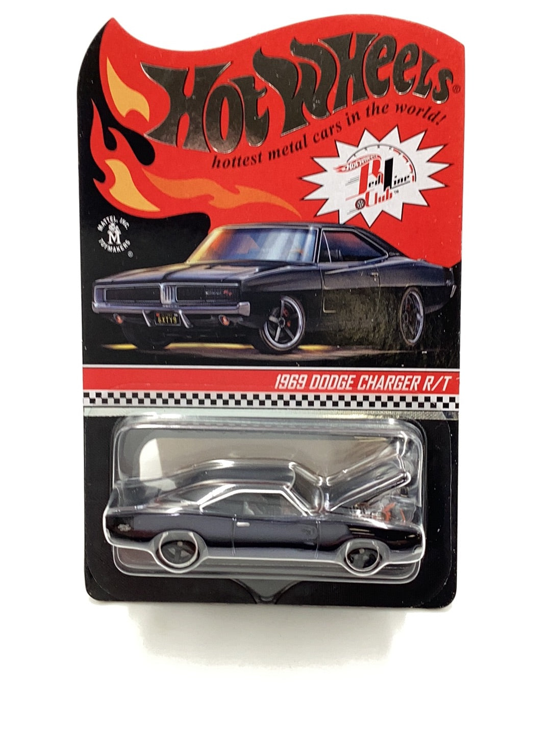 Hot Wheels redline club RLC 1969 Dodge Charger R/T real riders black #12377/17500 with protector