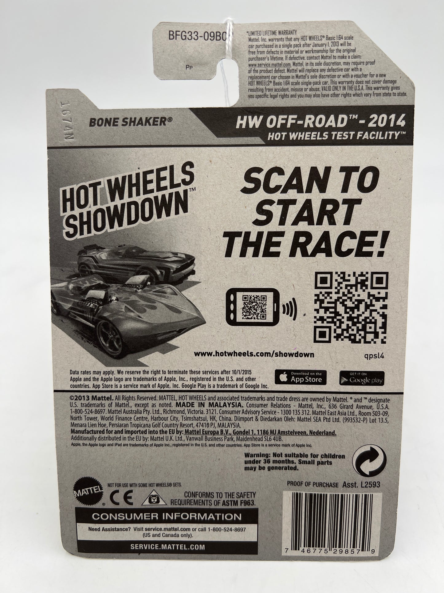 2014 Hot Wheels Off-Road #117 Bone Shaker Black 57A