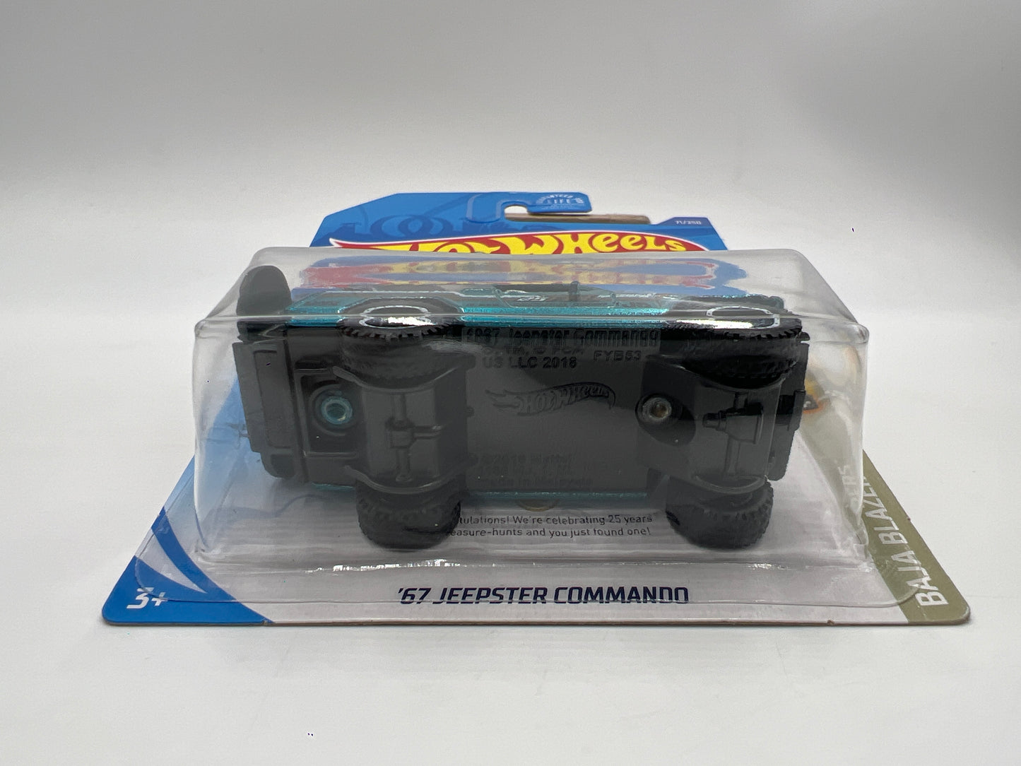2020 Hot Wheels Super Treasure Hunt #71 67 Jeepster Commando Blue W/Protector Wavy Blister