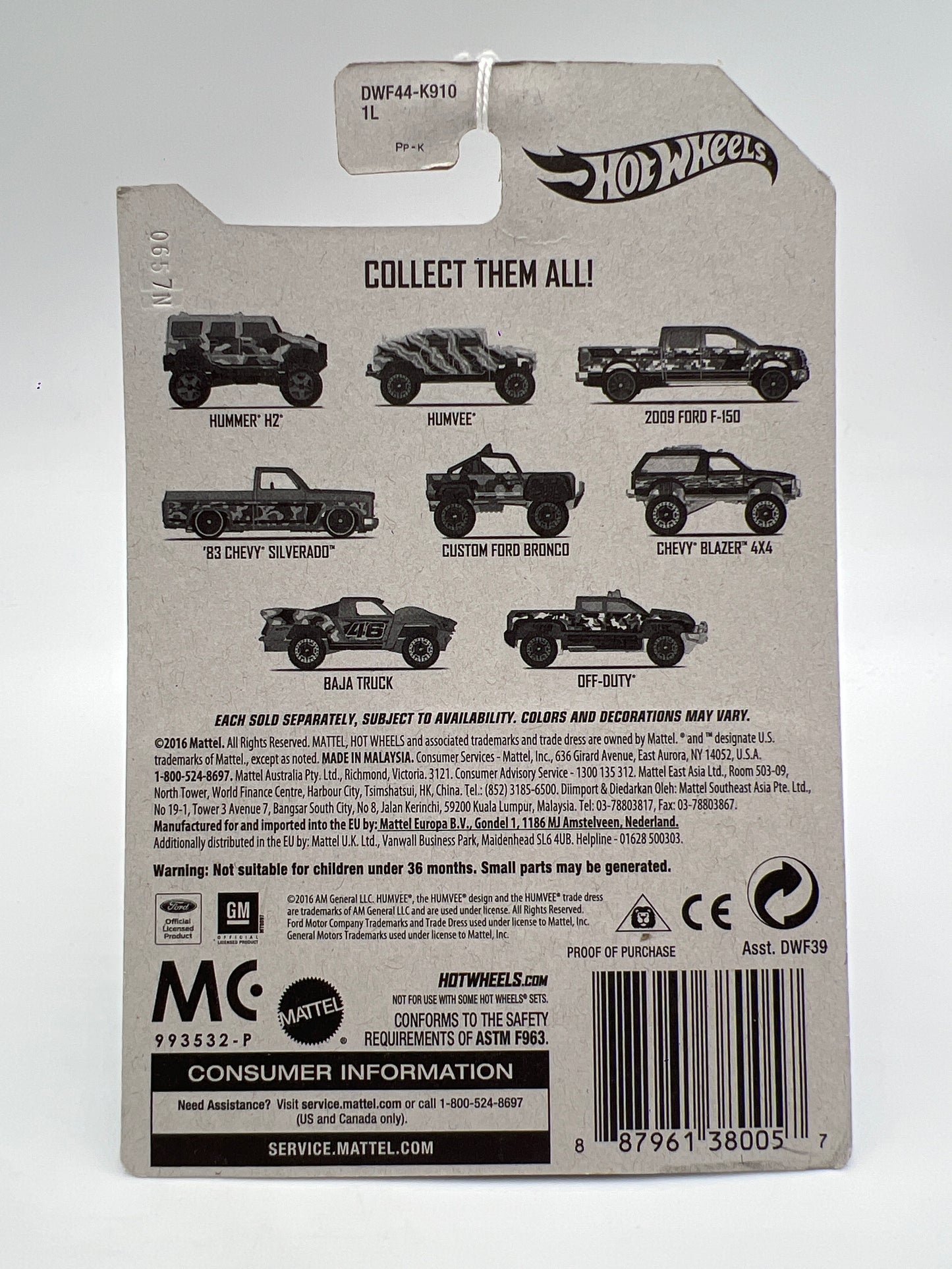Hot Wheels Walmart Camouflage Series #5 Custom Ford Bronco Blue 160M