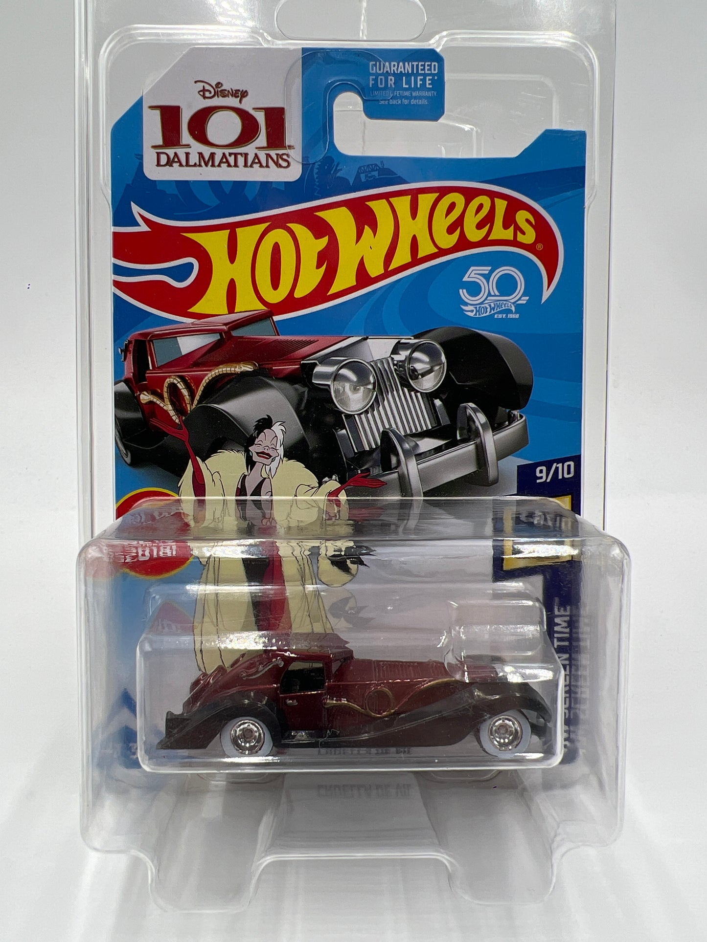 2018 Hot Wheels Super Treasure Hunt Cruella De Vil Red W/Protector