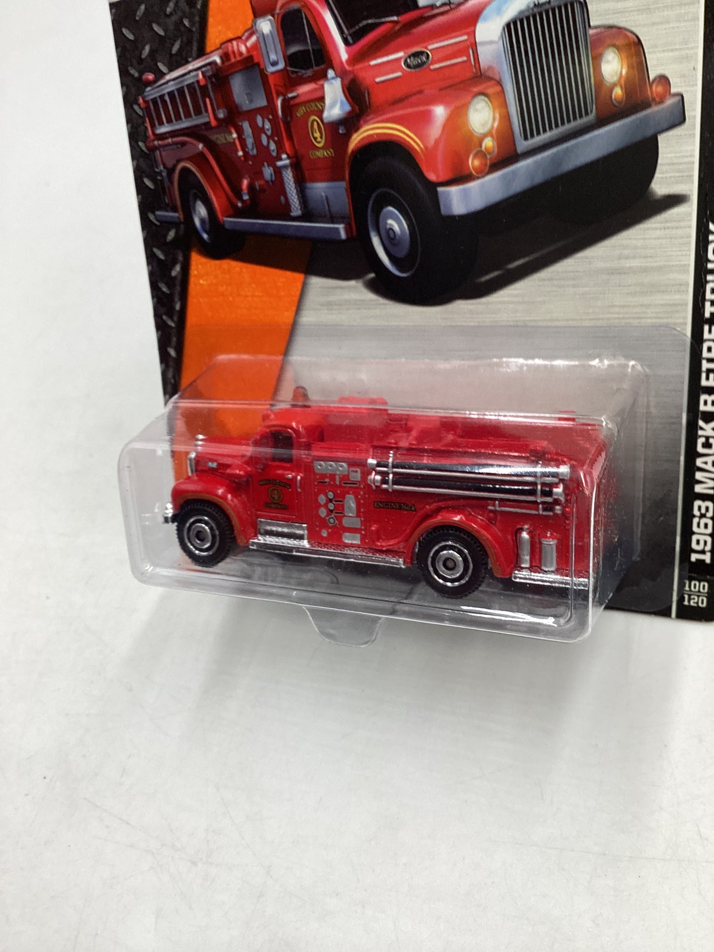 Matchbox #100 1963 Mack B Fire Truck 206C