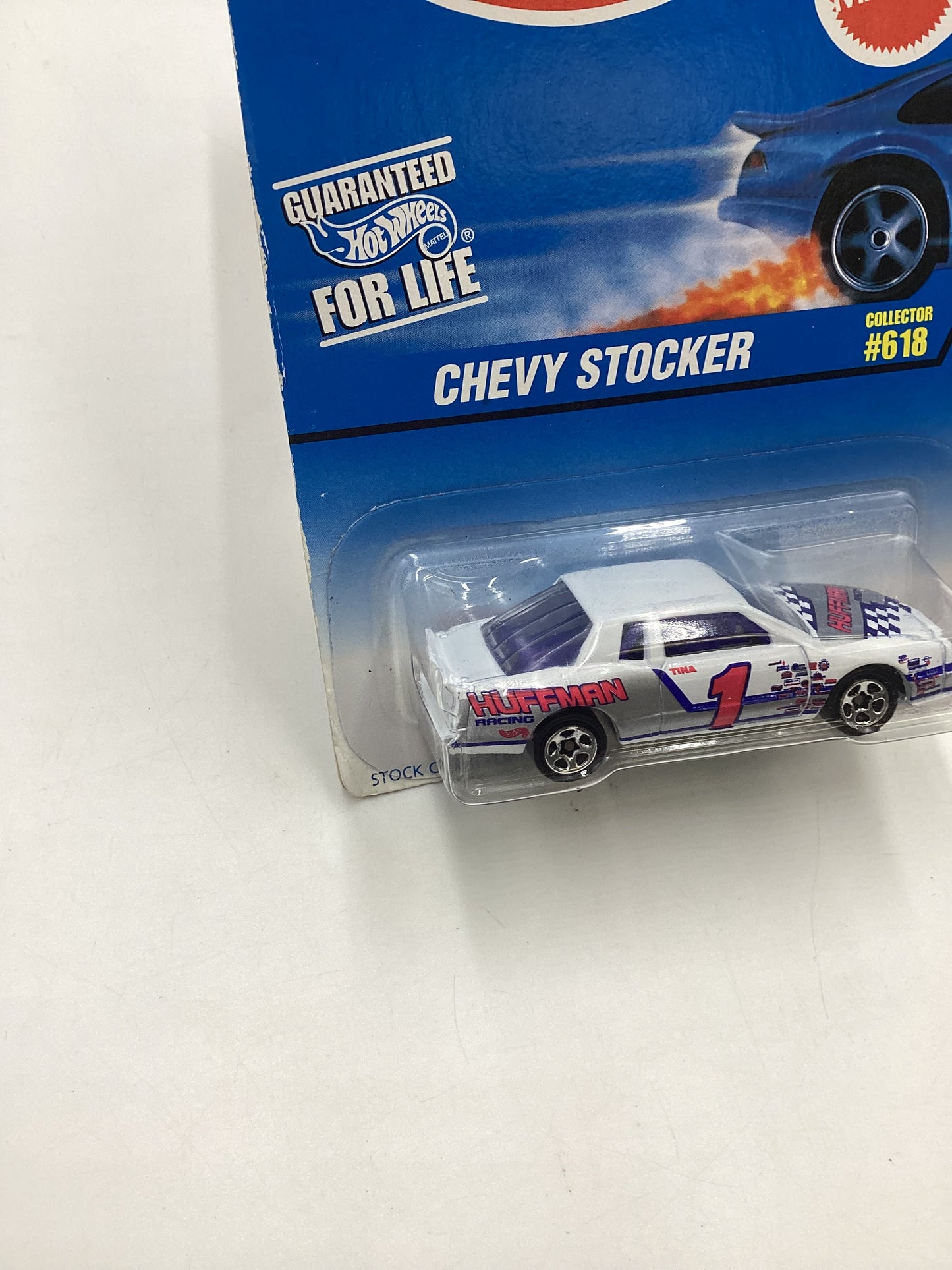 1996 Hot Wheels #618 Chevy Stocker White Huffman stocker 4B