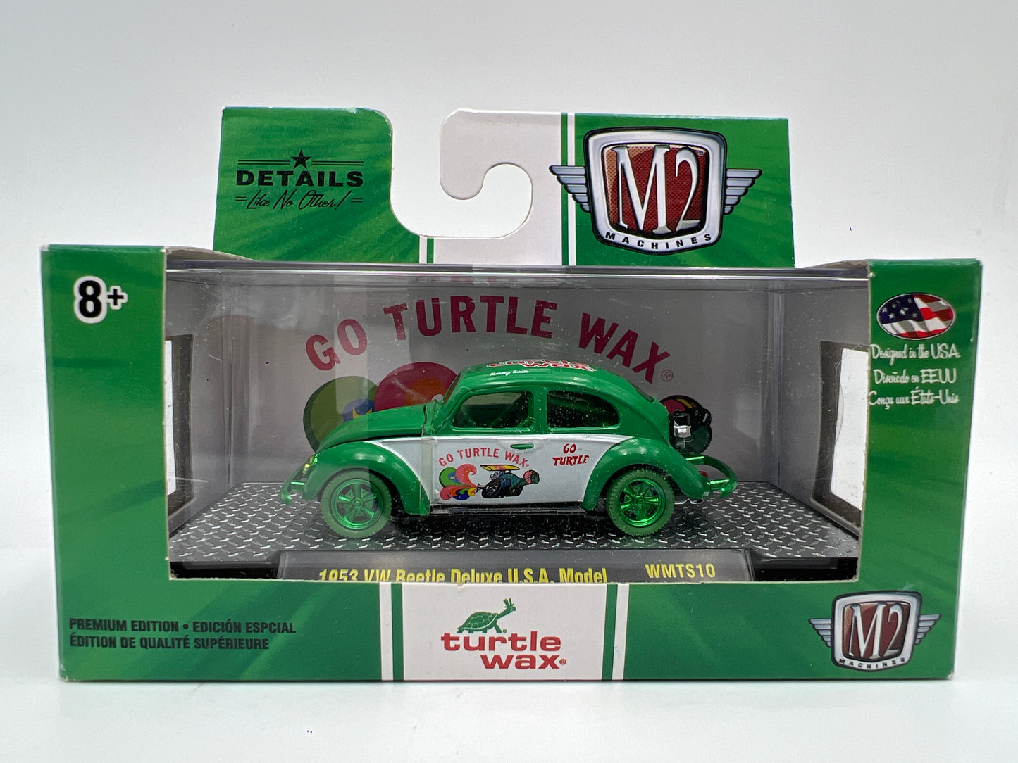 M2 Machines WMTS10 Walmart CHASE Turtle Wax 1953 VW Beetle Deluxe USA Model