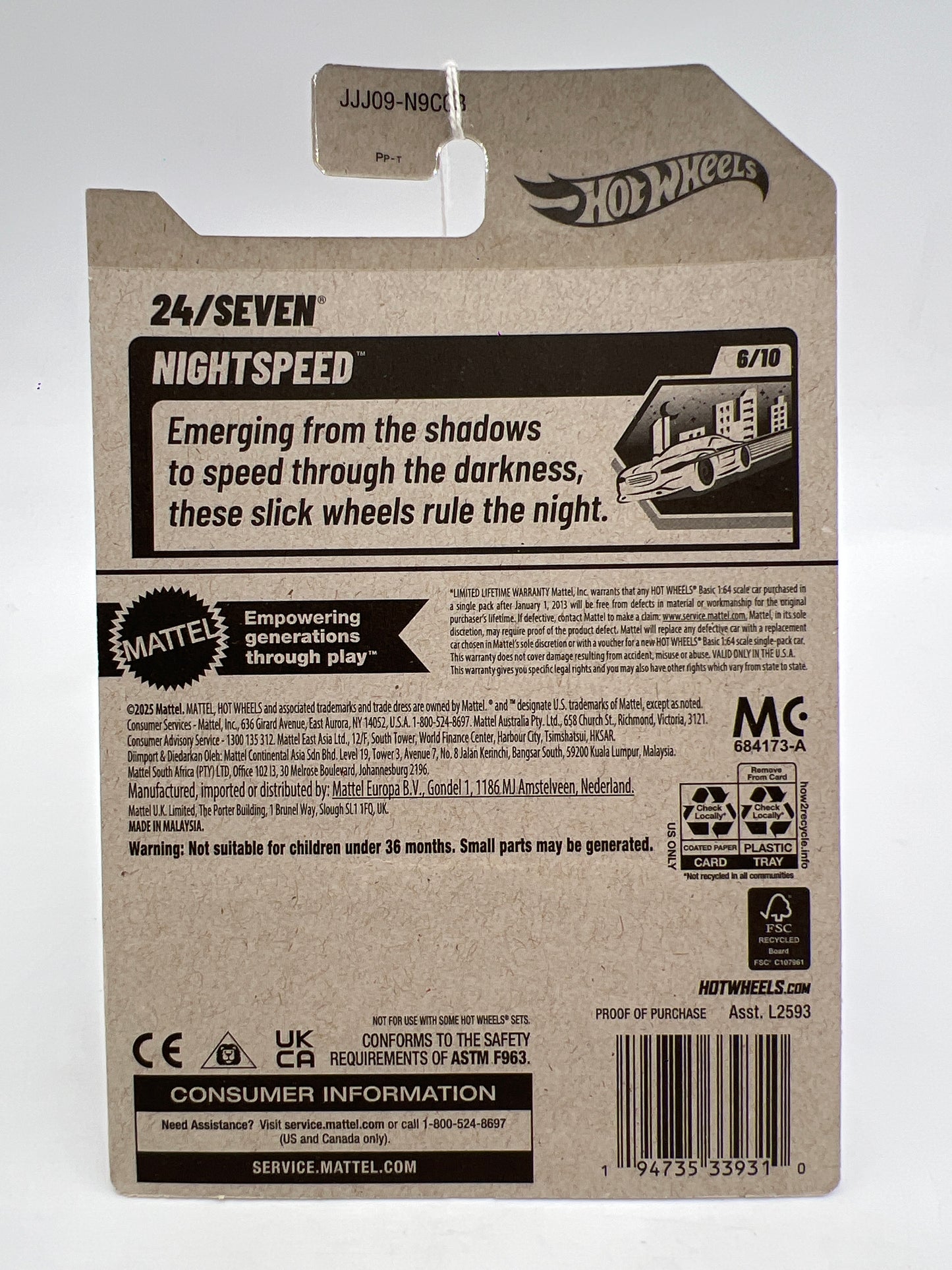 2026 Hot Wheels B Case Nightspeed #38 24/Seven Red 91H