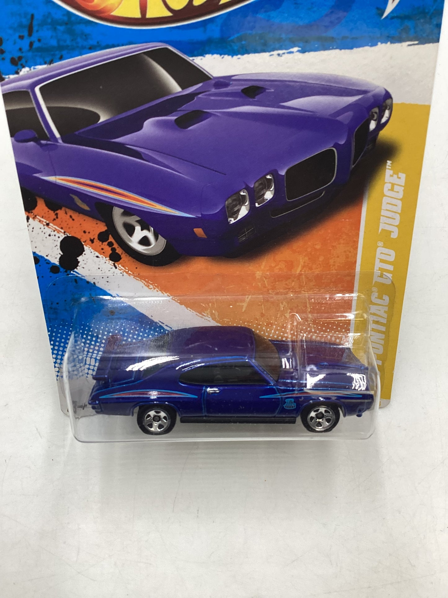 2011 Hot Wheels #11 70 Pontiac GTO Judge Dark Blue 43B