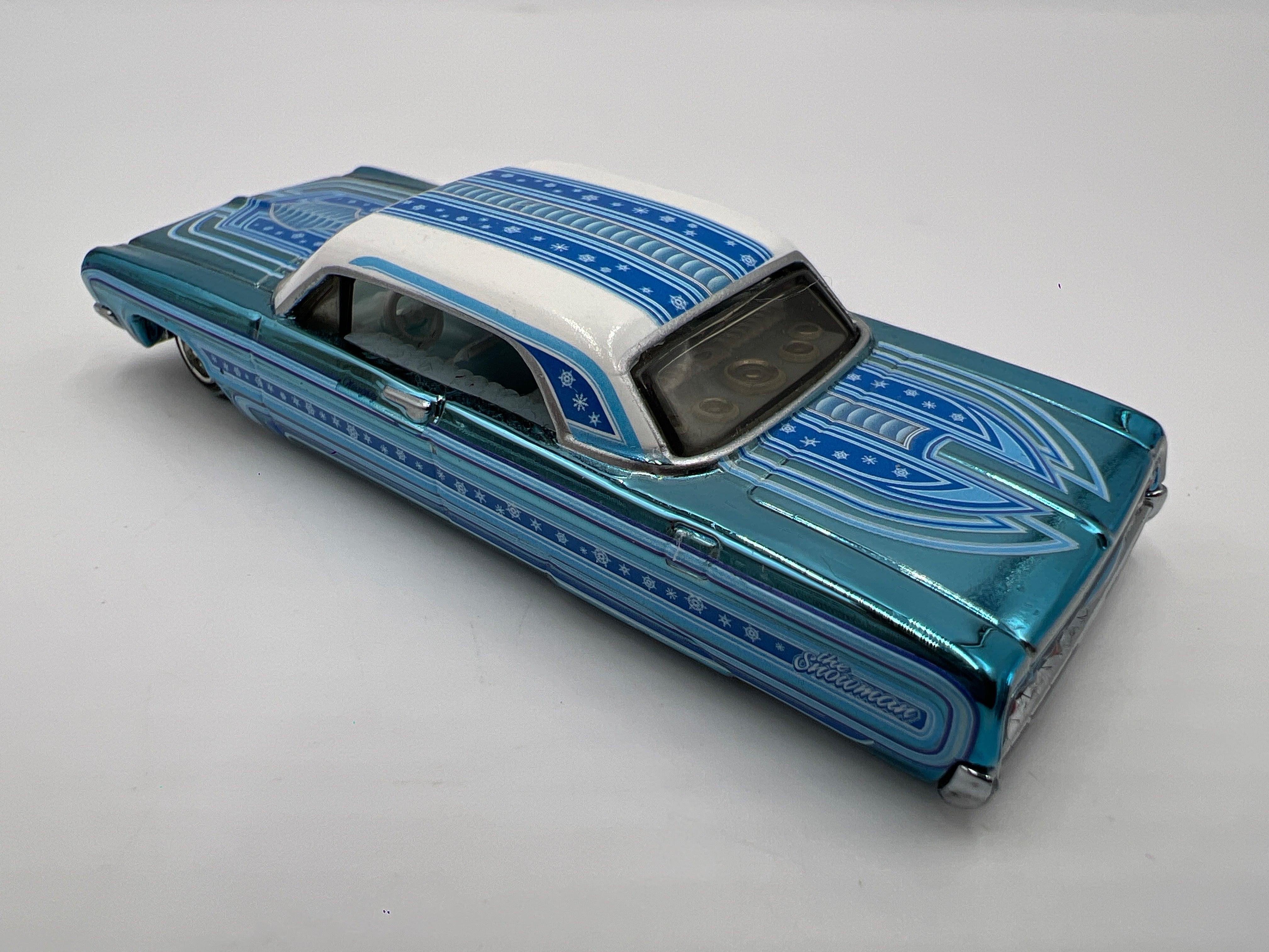 Hot Wheels RLC Lowrider 64 Chevrolet Impala Snowman Blue Loose