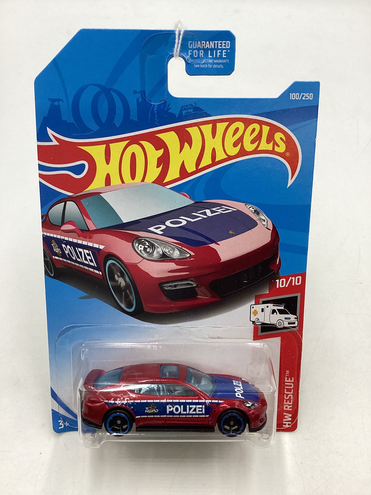 2019 Hot Wheels #100 Porsche Panamera Police Red 98F