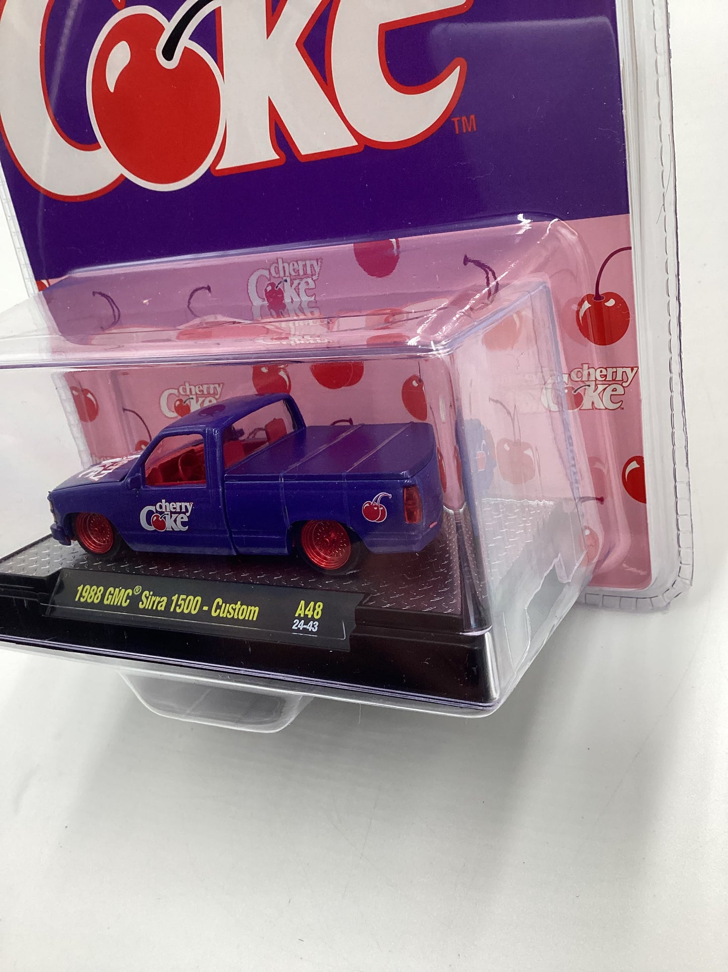 2024 M2 Machines Cherry Coke (Sirra Error) CHASE 1988 GMC Sierra 1500 Custom Purple A48