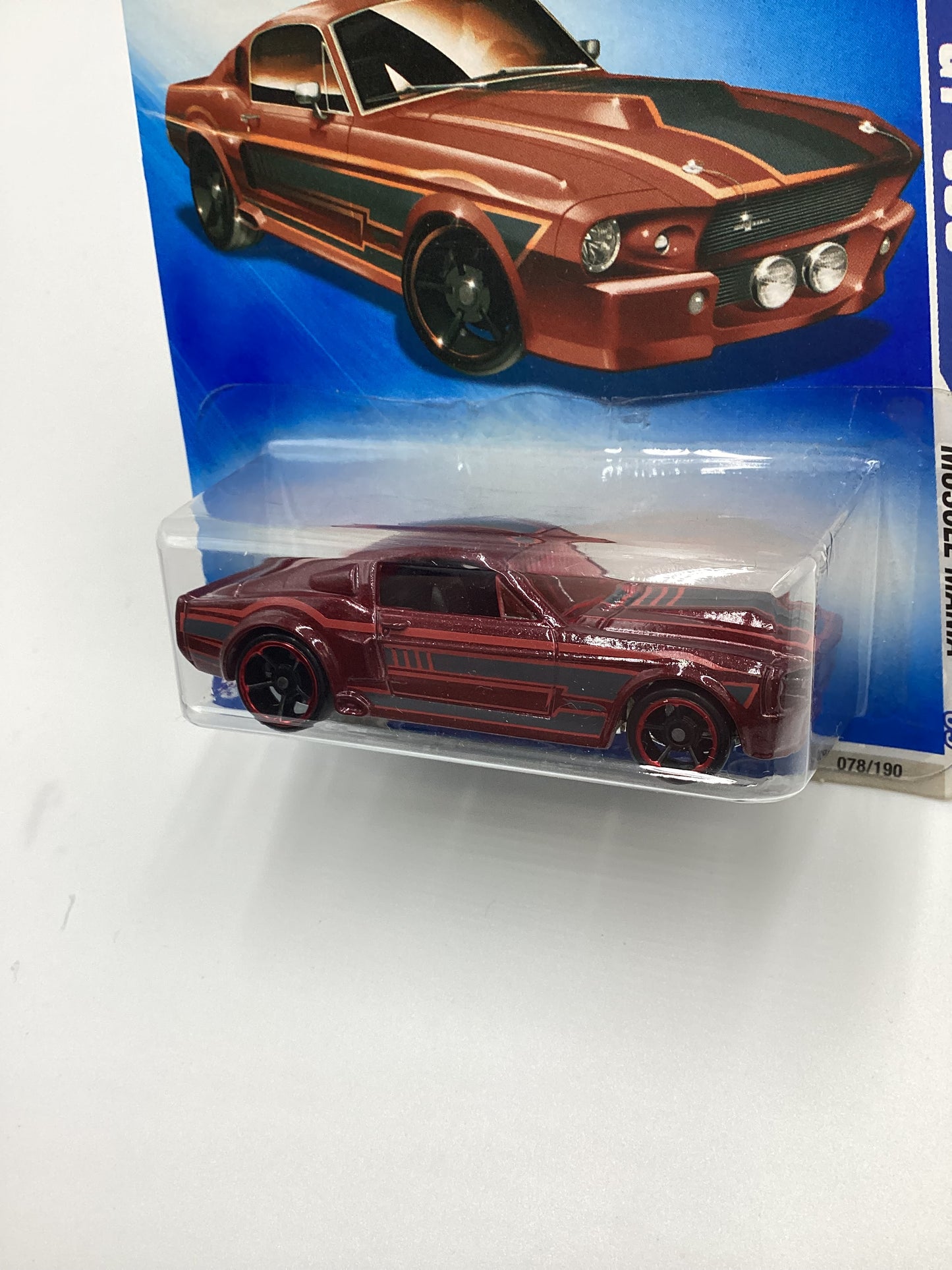 2009 Hot Wheels #078 67 Shelby GT-500 Maroon Battle Force 5 Card 25D