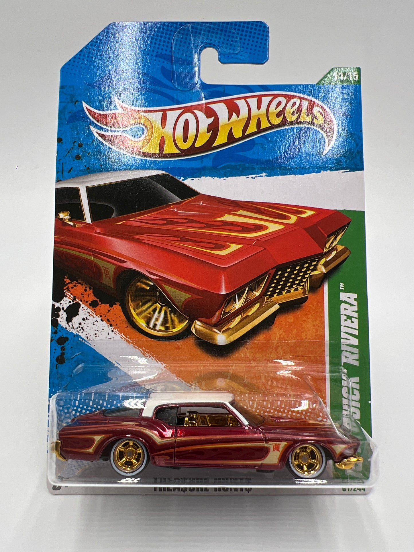 2011 Hot Wheels Super Treasure Hunt #61 1971 Buick Riviera Red W/Protector