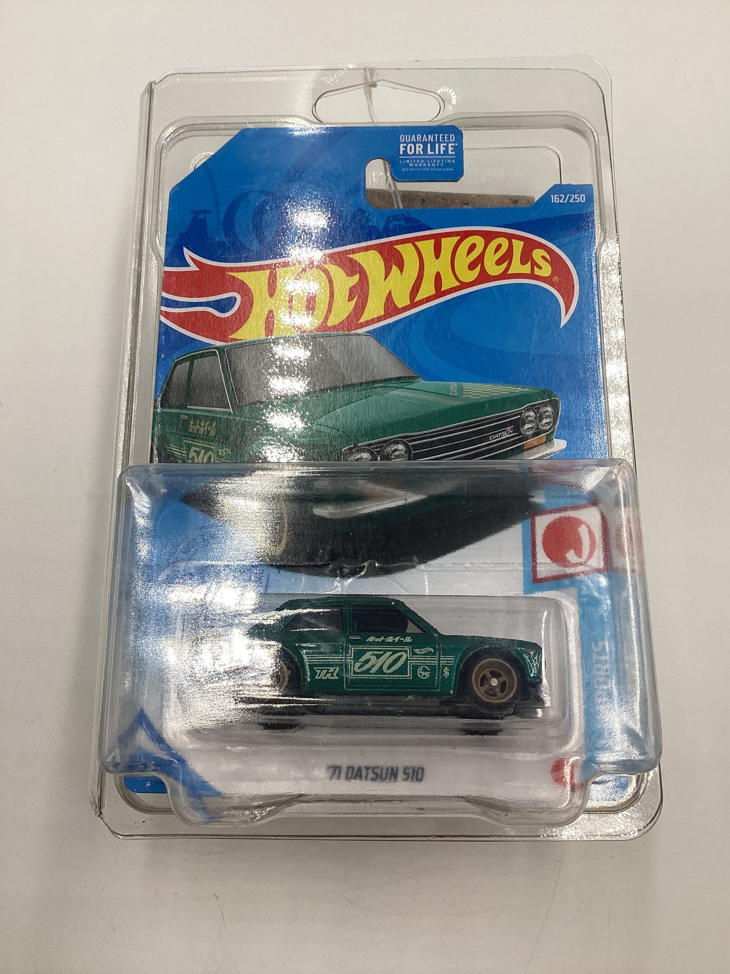 2021 Hot Wheels Super Treasure Hunt #162 71 Datsun 510 Dark Green Variation W/Protector See Pics Back Tire