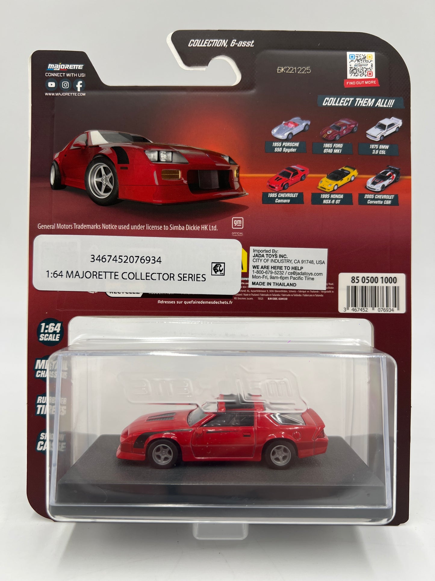 Majorette Metal Collection Series 1985 Chevrolet Camaro Red SR