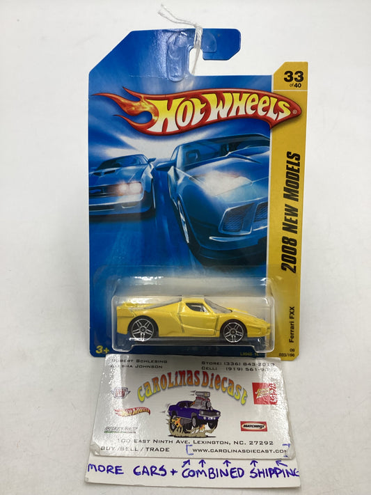 2008 Hot wheels #033 Ferrari FXX Yellow Crease by J Hook SR