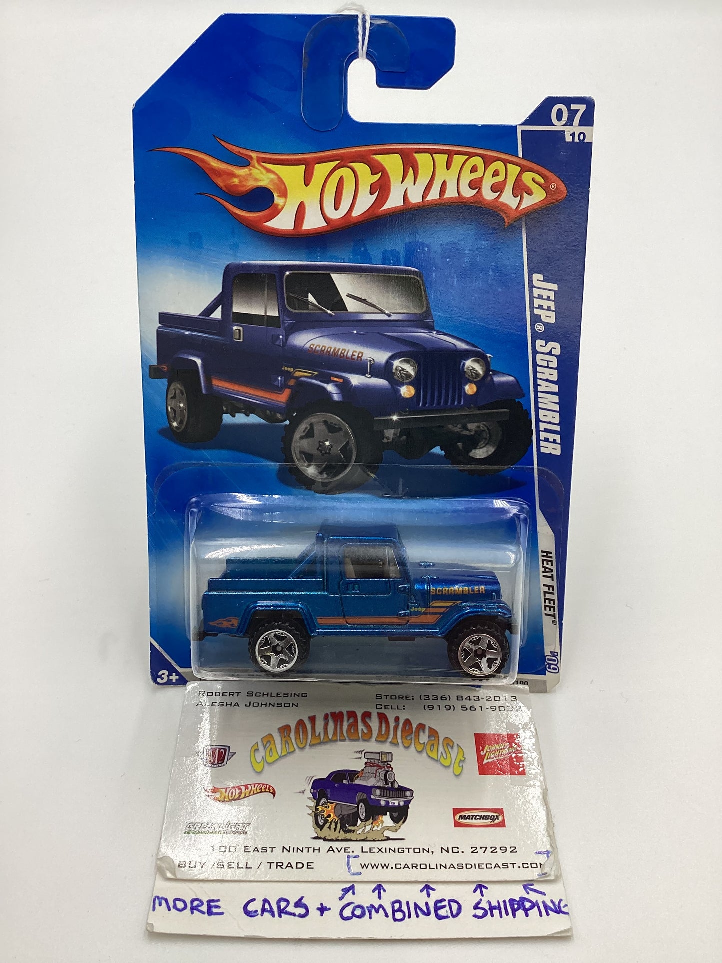 2009 Hot Wheels #123 Jeep Scrambler Blue 42B