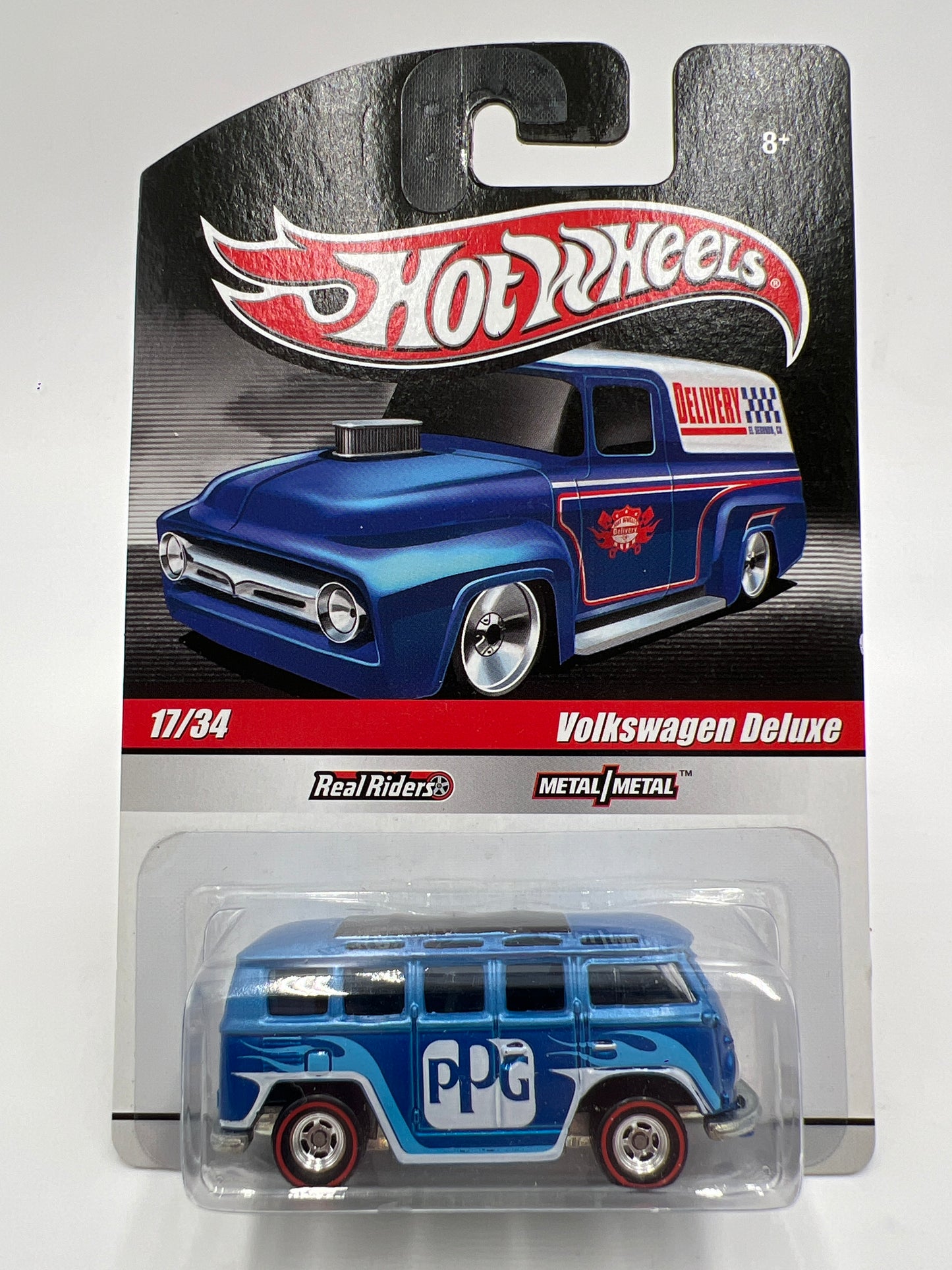 Hot Wheels Premium Delivery Slick Rides #17 Volkswagen Deluxe Blue PPG W/Protector