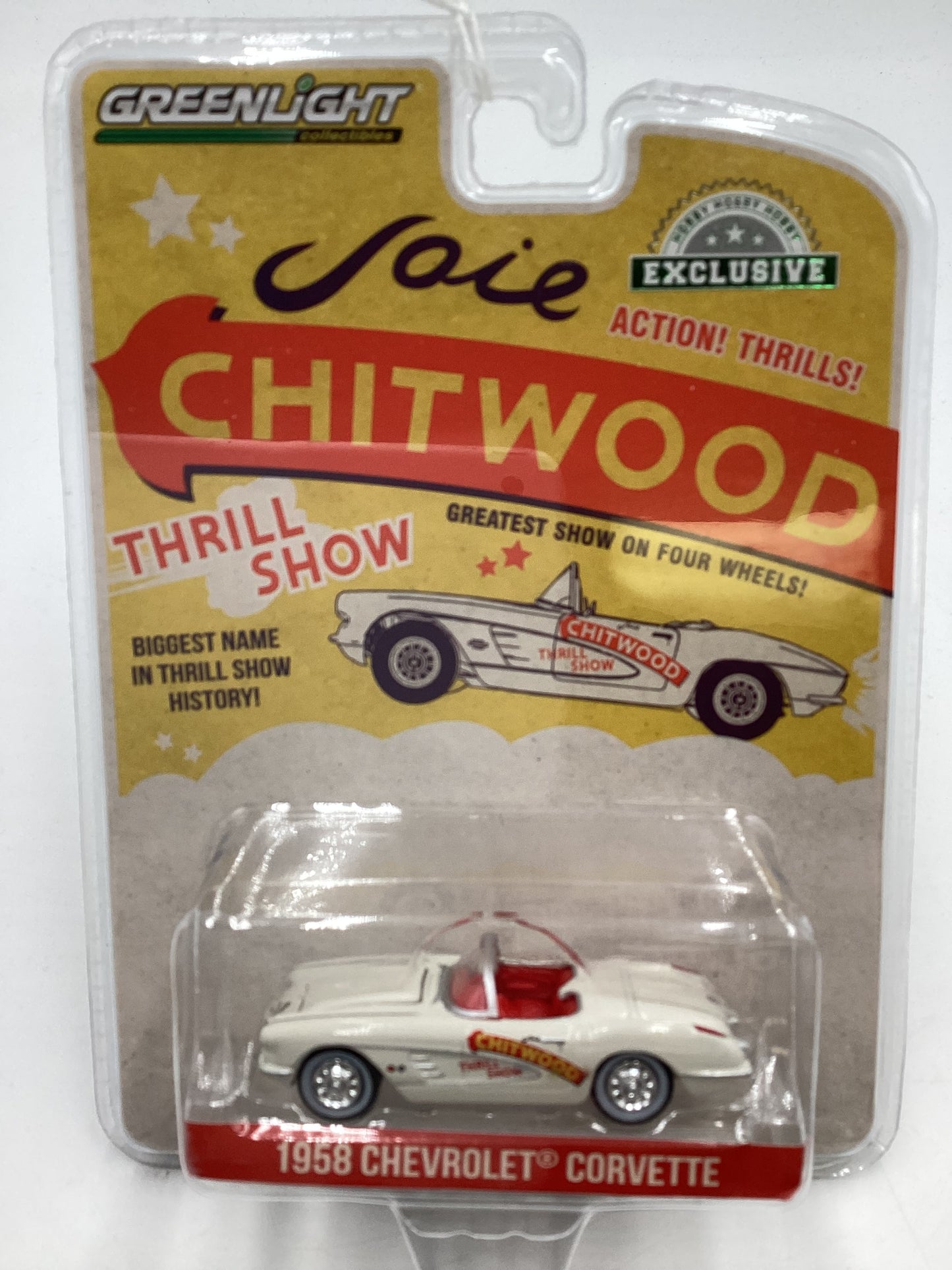 Greenlight GL Hobby Exclusive Chitwood 1958 Chevrolet Corvette White 180E