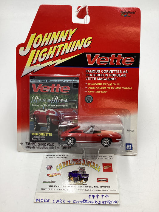 Johnny Lightning Vette Roadster Revival 1966 Corvette Red 185B