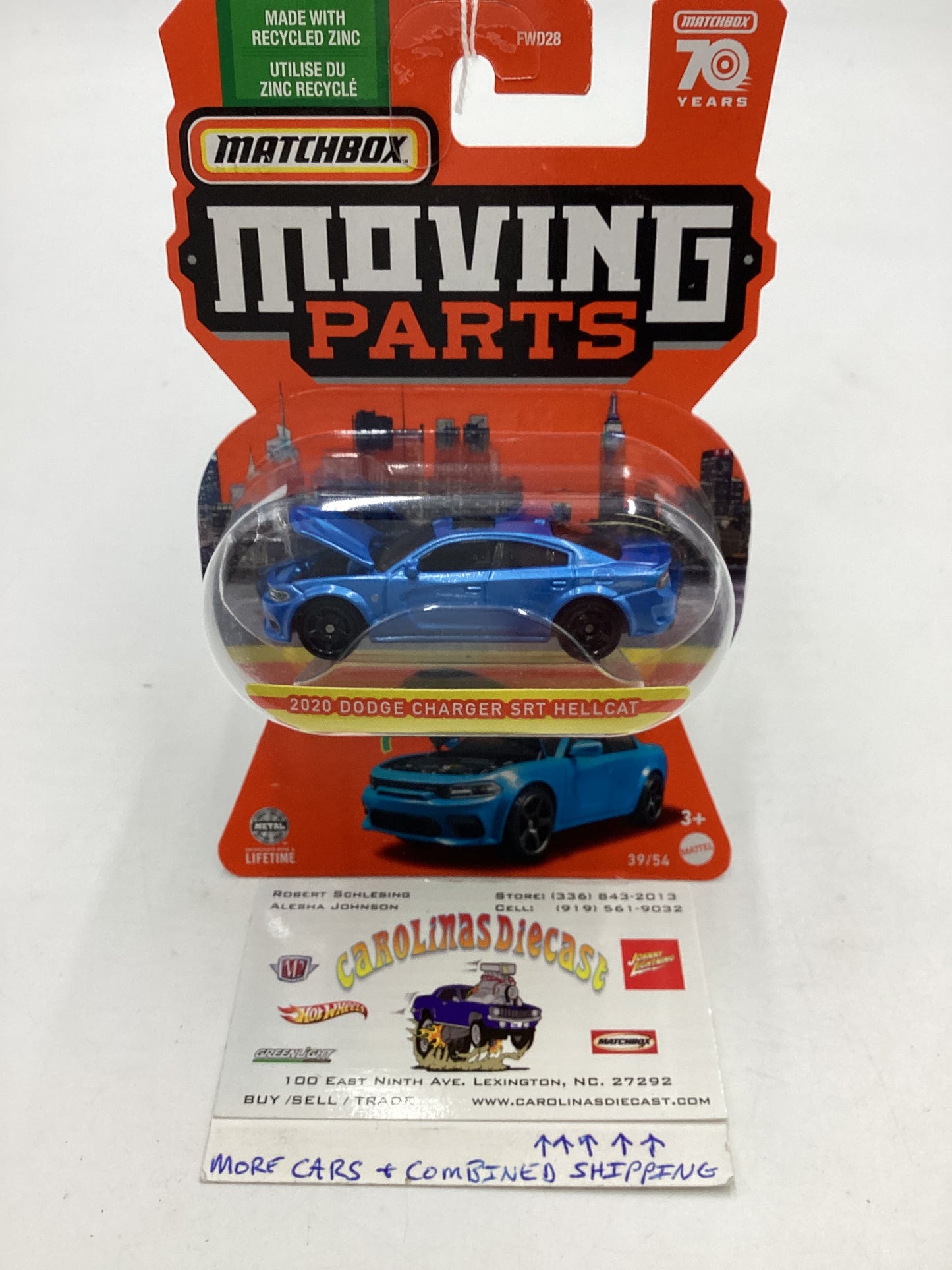 Matchbox Moving Parts 2020 Dodge Charger SRT Hellcat 166A