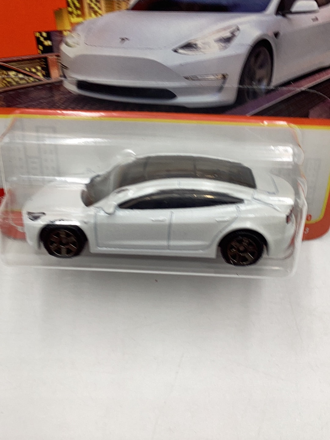 2023 matchbox #53 Tesla Model 3 Short Card 48E