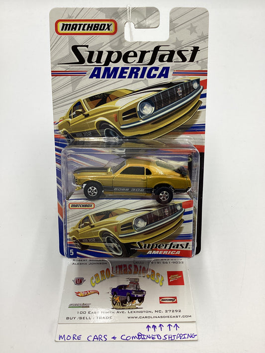 Matchbox Superfast America #5 1970 Ford Mustang Boss 302 Gold 173A