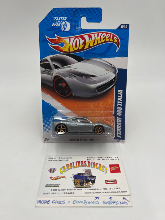 2011 Hot Wheels Faster Than Ever #146 Ferrari 458 Italia Metallic Silver W/Protector