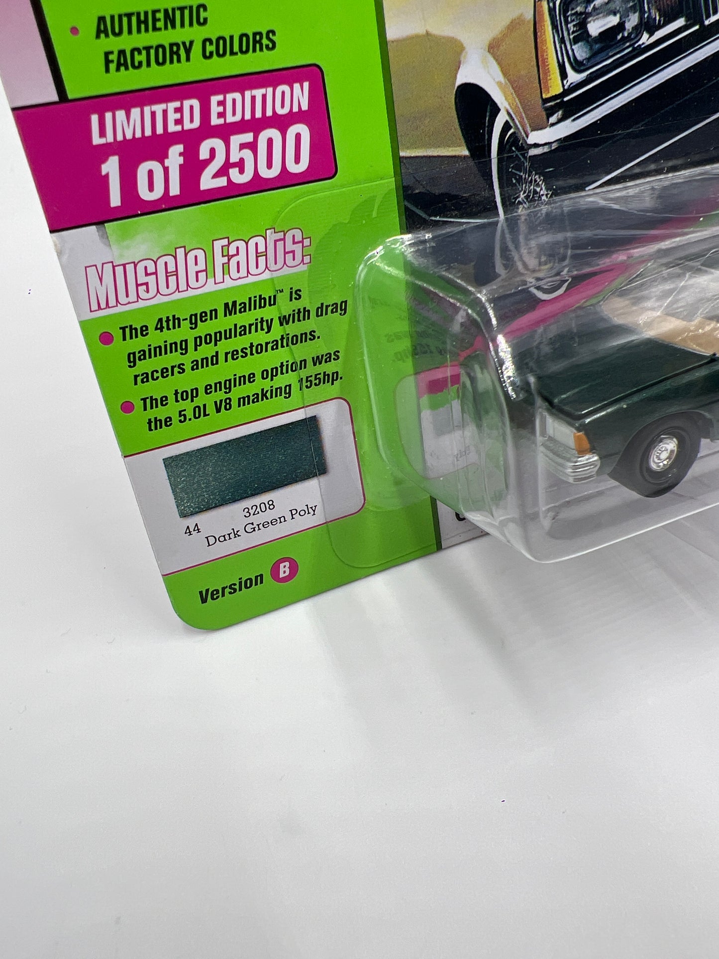 Johnny Lightning 80s Muscle Release 3 Version B 1/2500 1980 Chevy Malibu Green #2