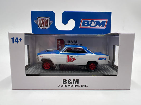 2025 M2 Machines Detroit Muscle 1967 Chevrolet Nova Gasser Blue/White B&M R87