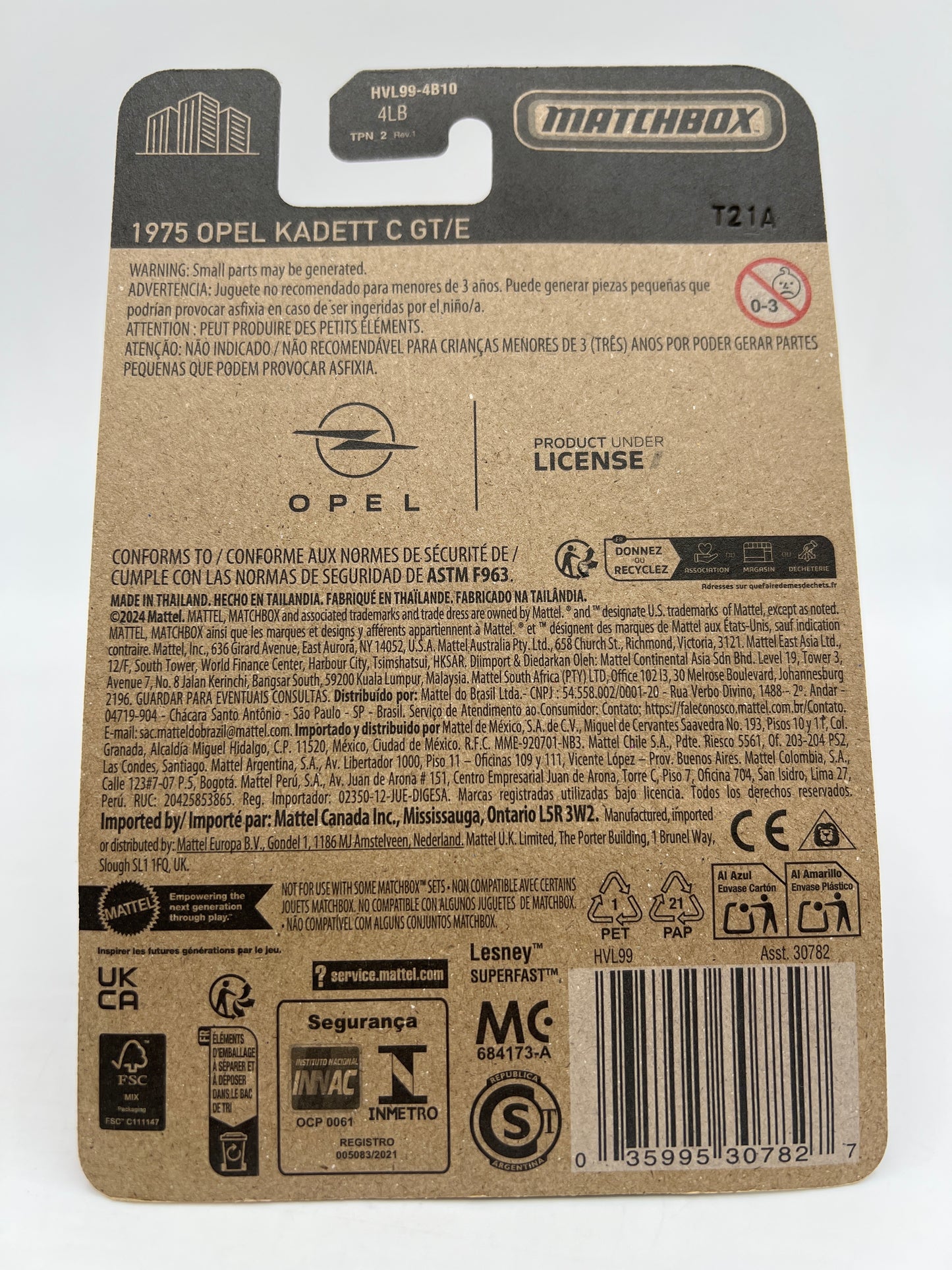 2024 Matchbox Super Chase 1975 Opel Kadett C GT-E Orange W/Protector