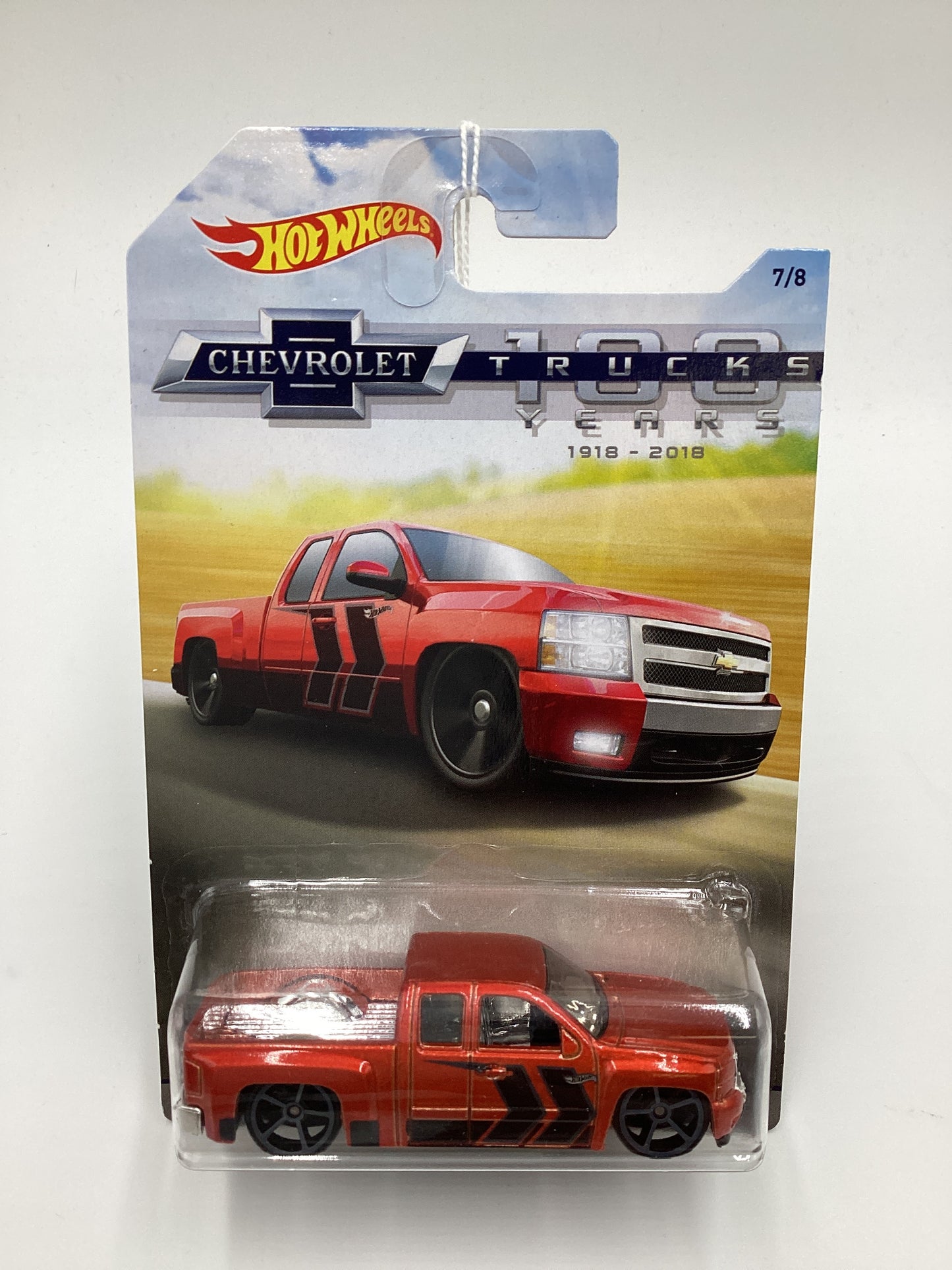 Hot Wheels Walmart 100 Years Chevy #7 Chevy Silverado Red 161J