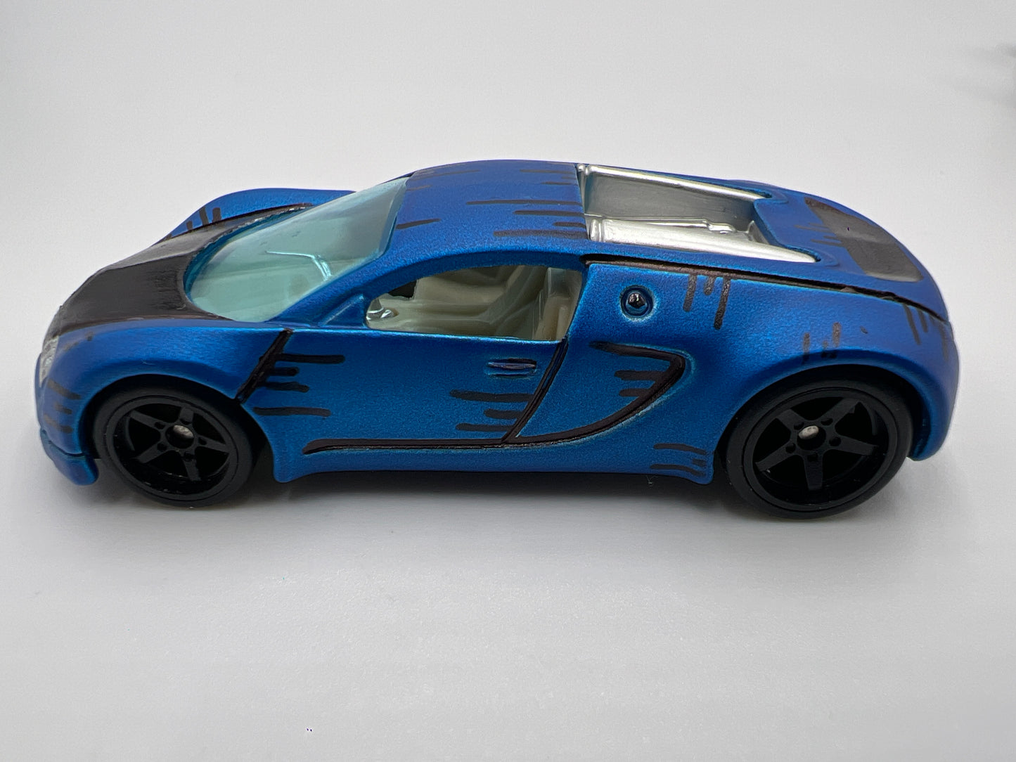 Hot Wheels Bugatti Veyron Satin Blue Loose CUSTOM