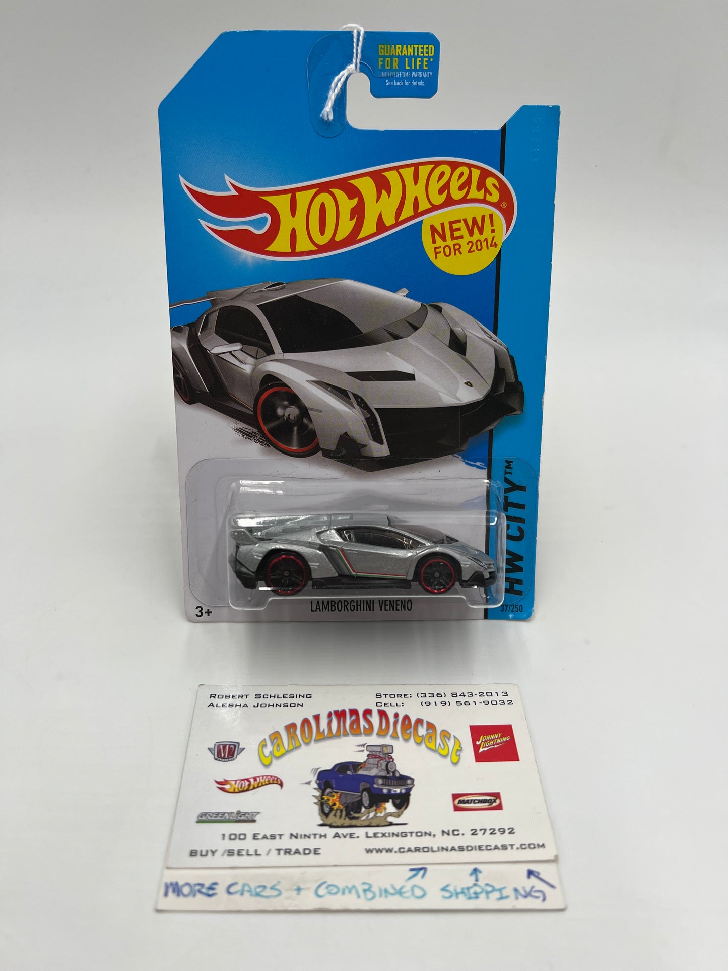 2014 Hot Wheels City #37 Lamborghini Veneno Silver 101B