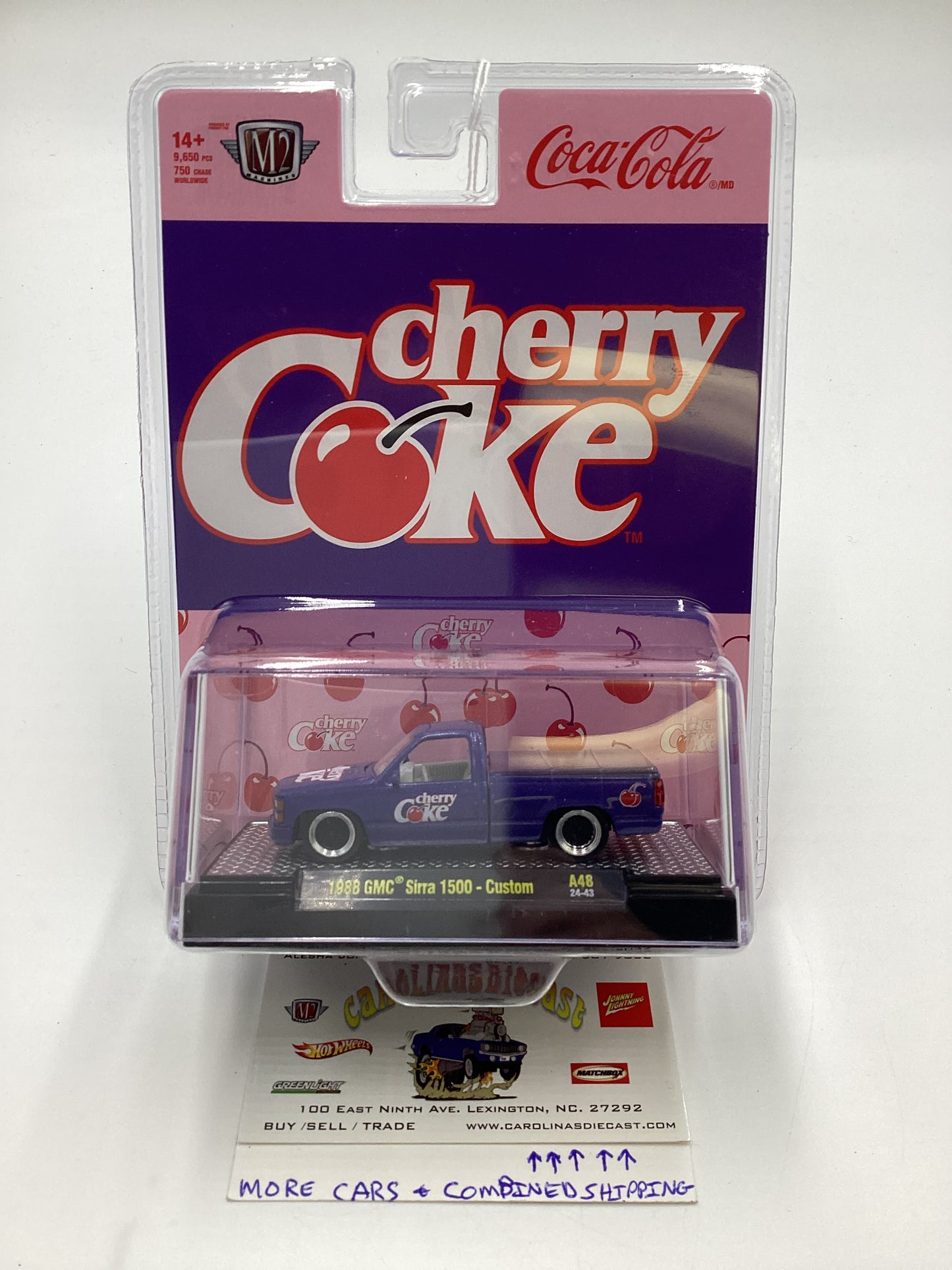 2024 M2 Machines Cherry Coke (Sirra Error) 1988 GMC Sierra 1500 Custom Purple 205E