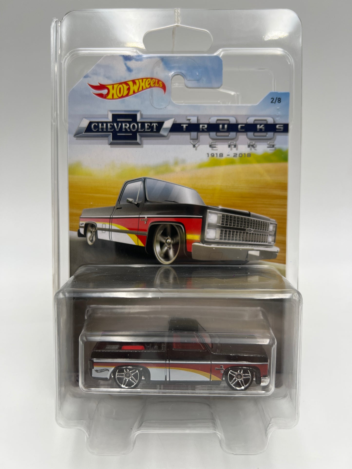 Hot Wheels Chevrolet Trucks 100 Years #2 83 Chevy Silverado Black W/Protector
