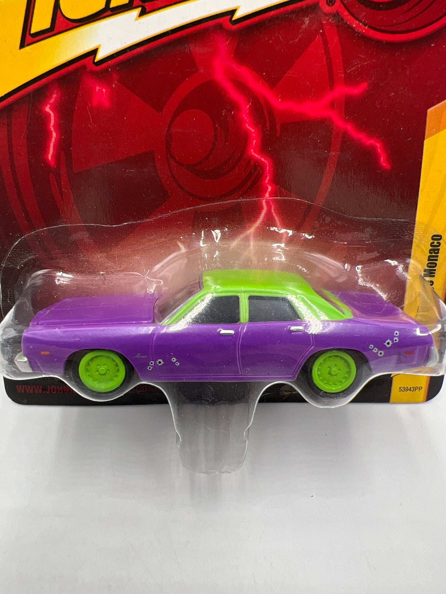 Johnny Lightning Small Card 1977 Dodge Monaco Joker Goon W/Protector 1