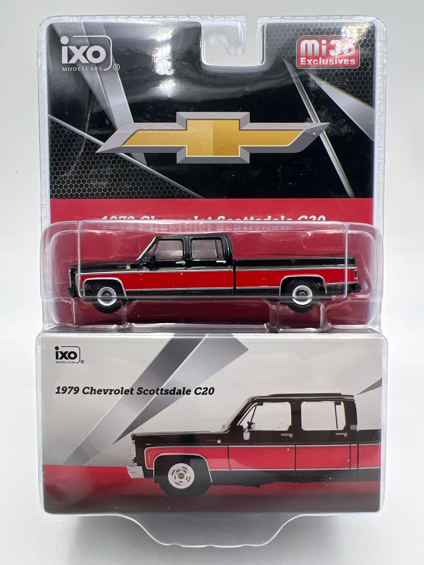 IXO Models MiJo Exclusives 1979 Chevrolet Scottsdale C20 Red/Black