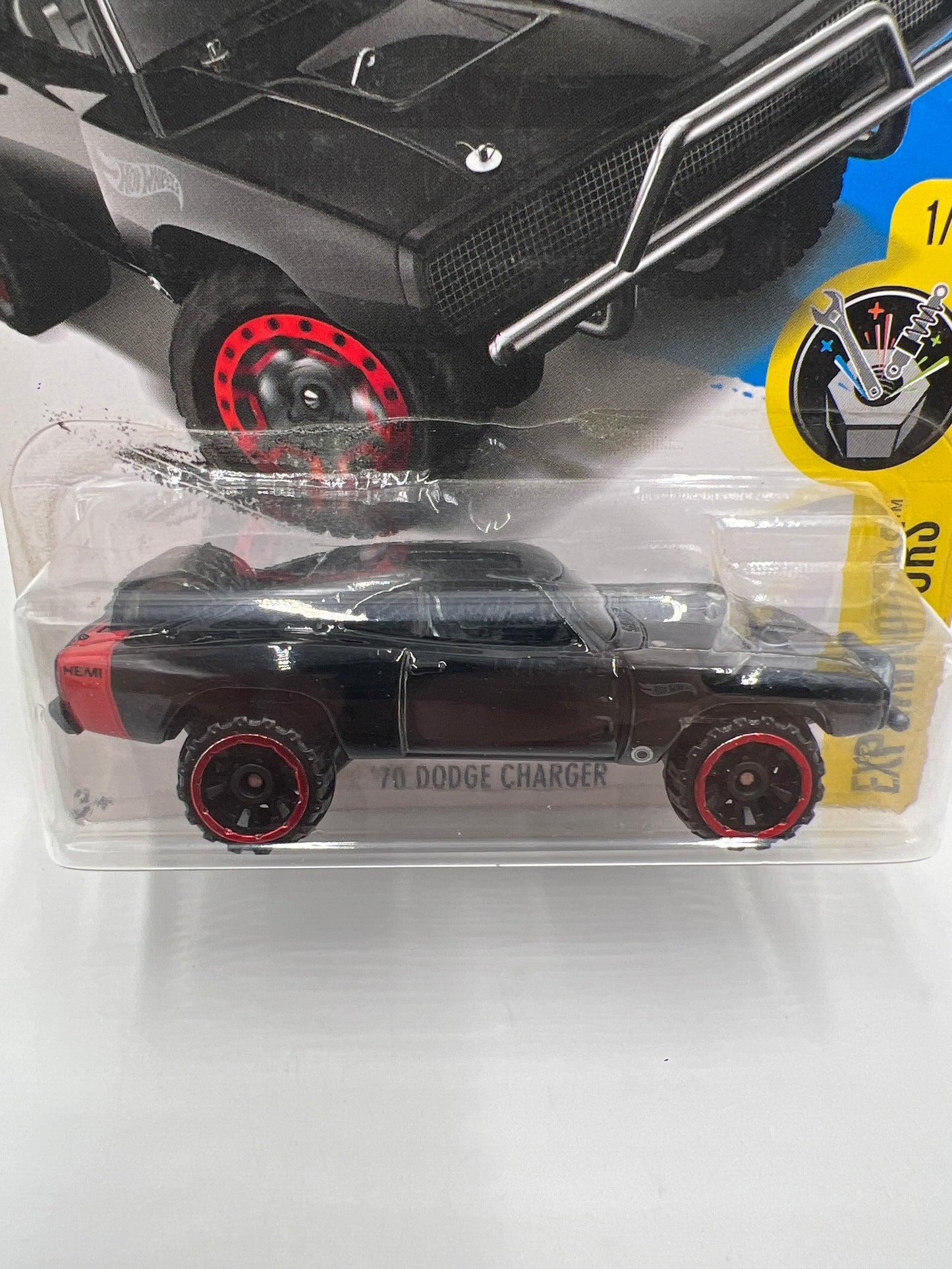 2017 Hot Wheels Experimotors #4 Fast & Furious 70 Dodge Charger Black 71C