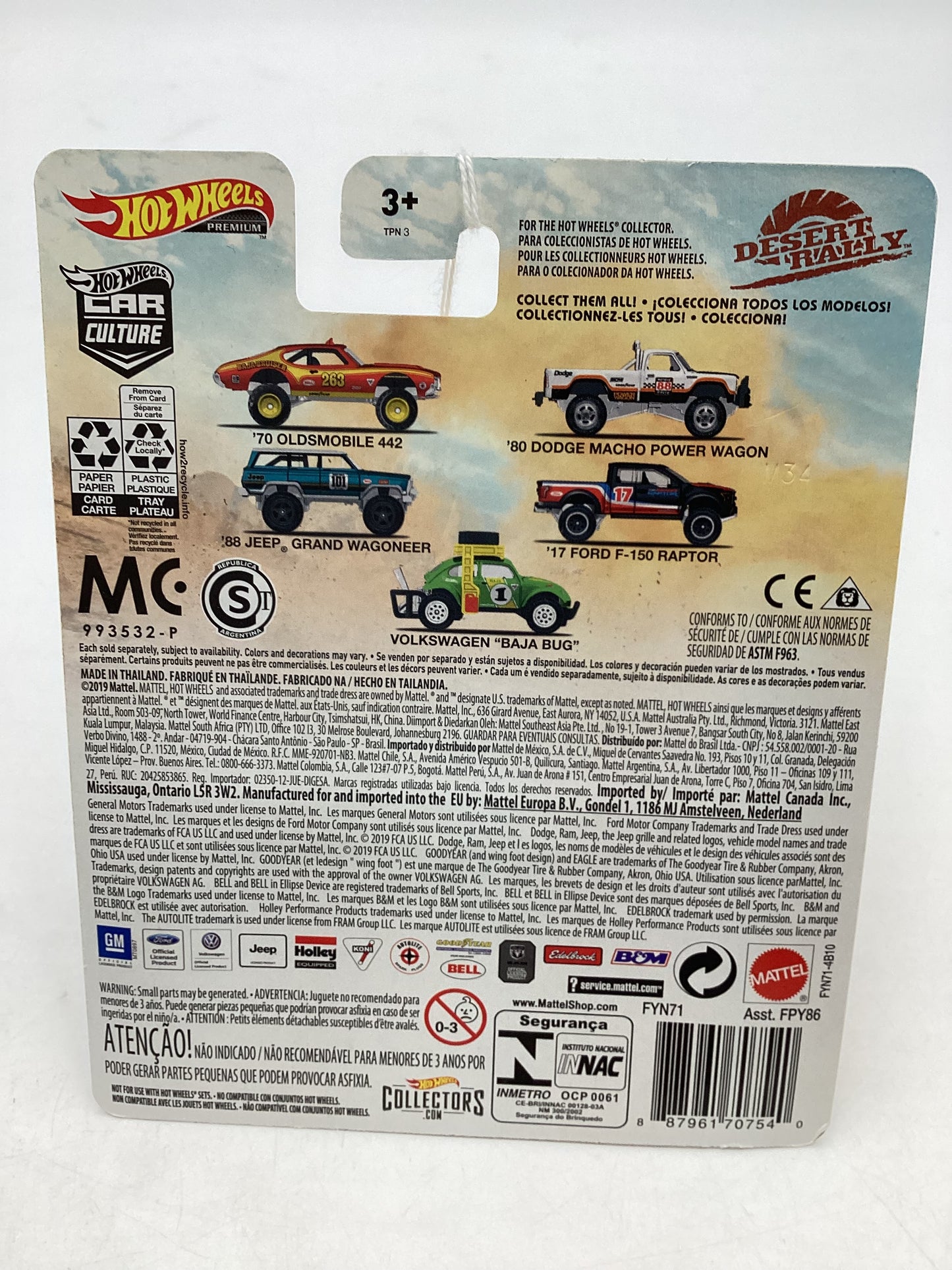 2019 Hot Wheels Desert Rally 4/5 17 Ford F-150 Raptor 254H