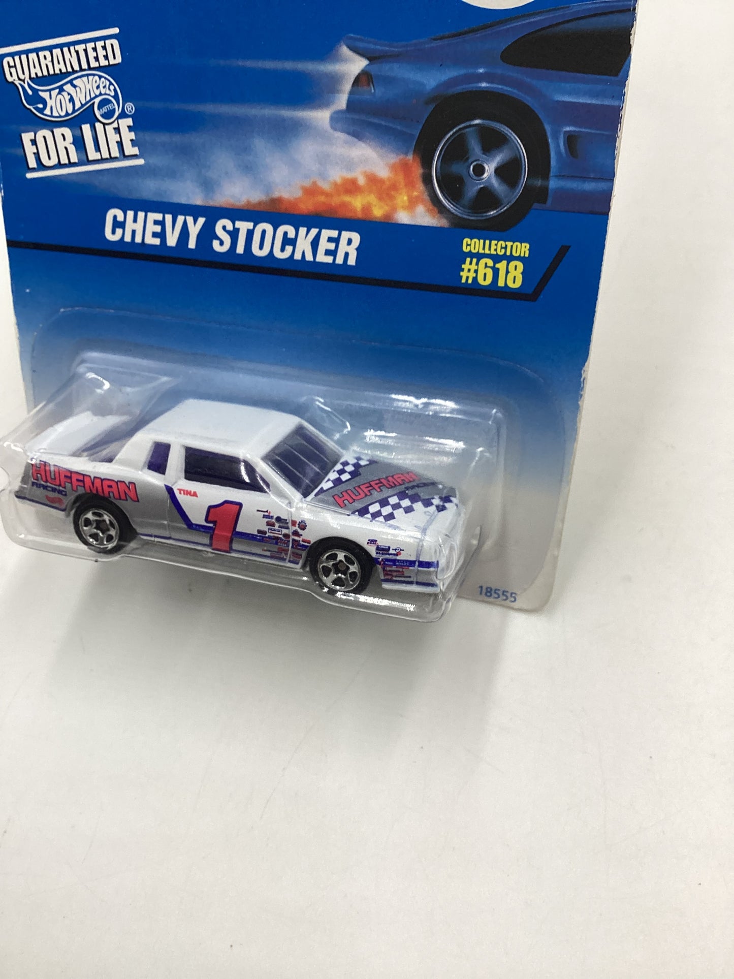 1996 Hot Wheels #618 Chevy Stocker White Huffman stocker 4B