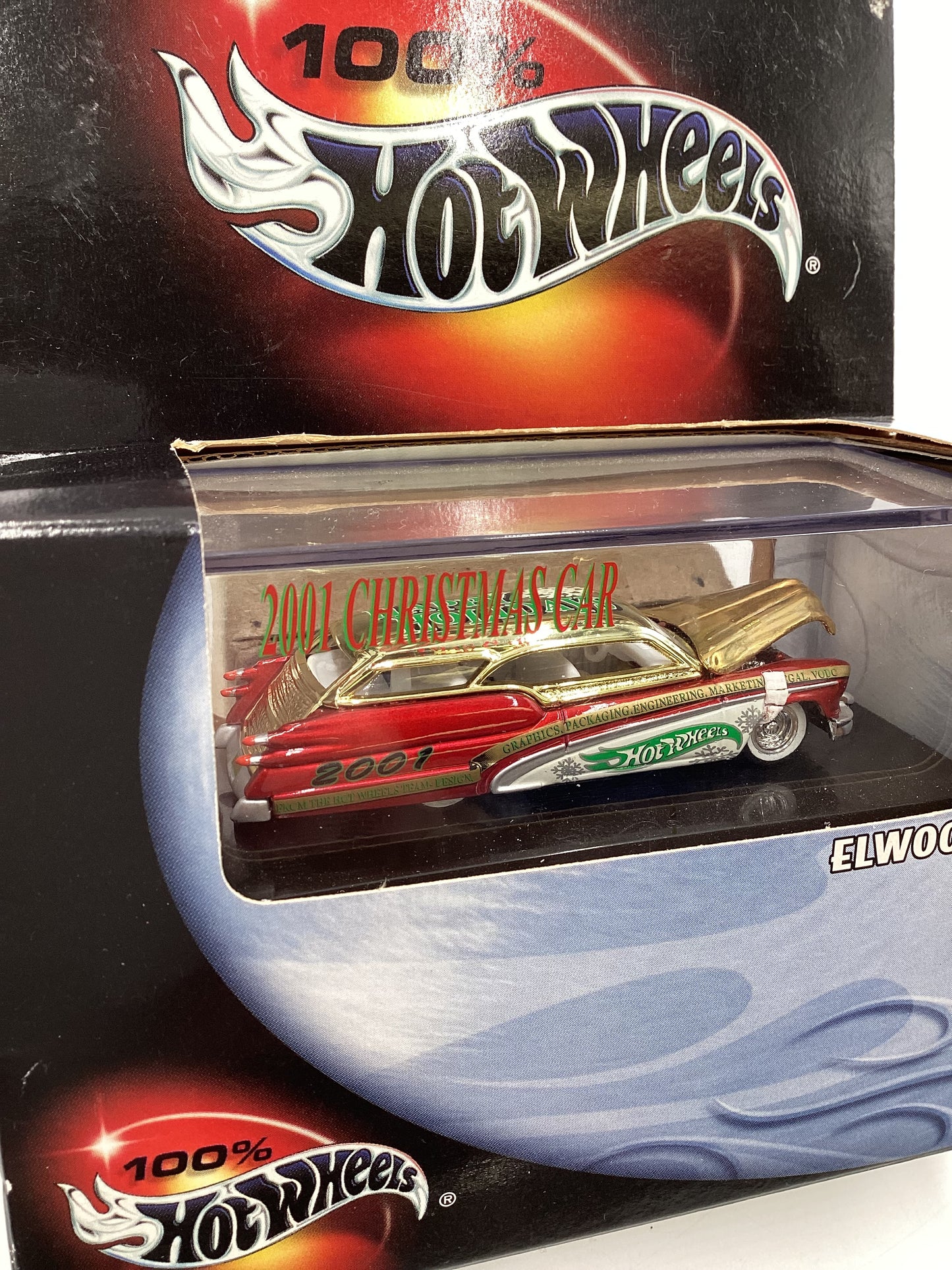 Hot Wheels Premium 100% Black Box Elwoody 2001 Employee Christmas Car VHTF